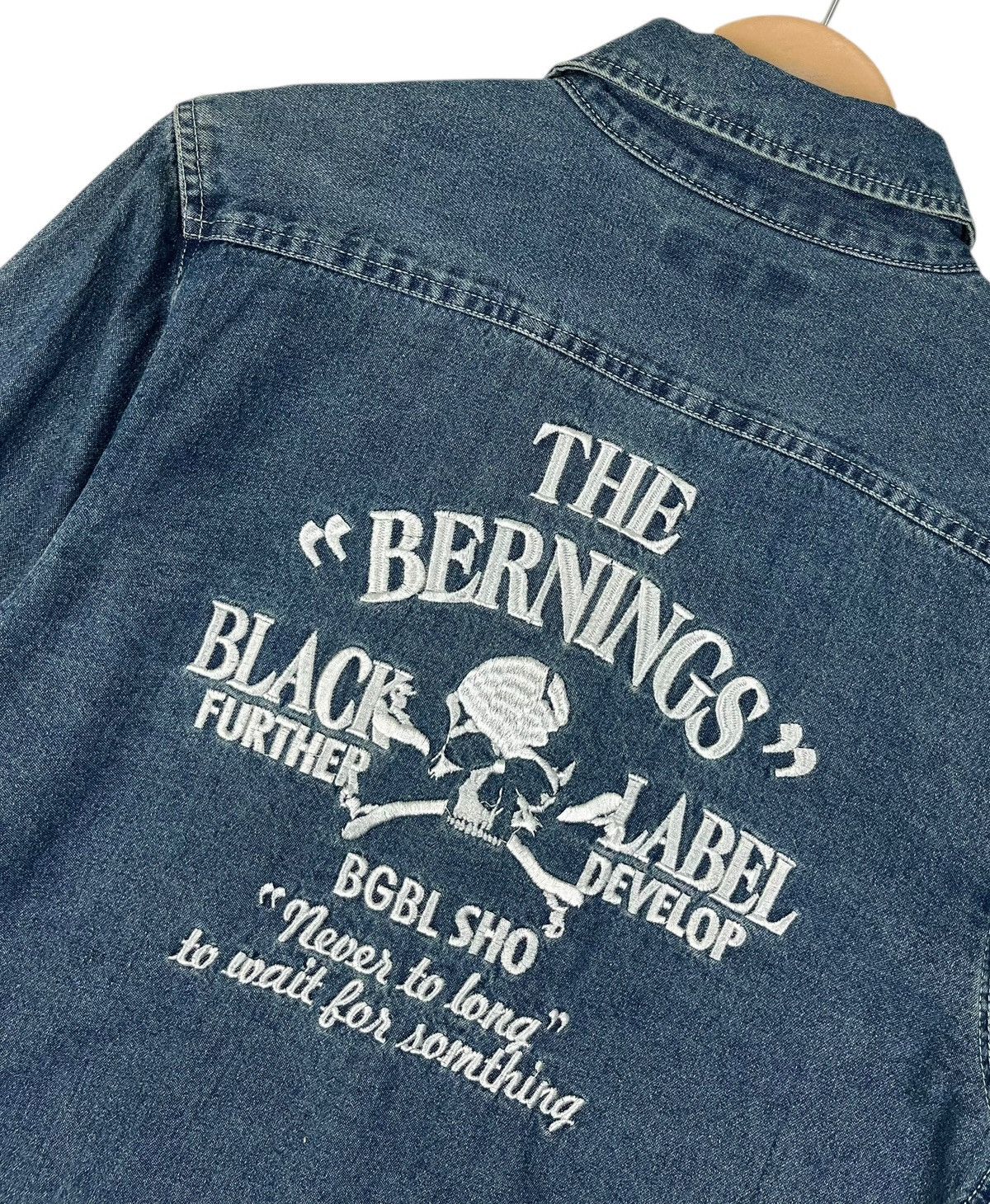 Japanese Brand Bernings Sho Embroidery Logo Snap Button Denim Shirt Size US L / EU 52-54 / 3 - 10 Thumbnail
