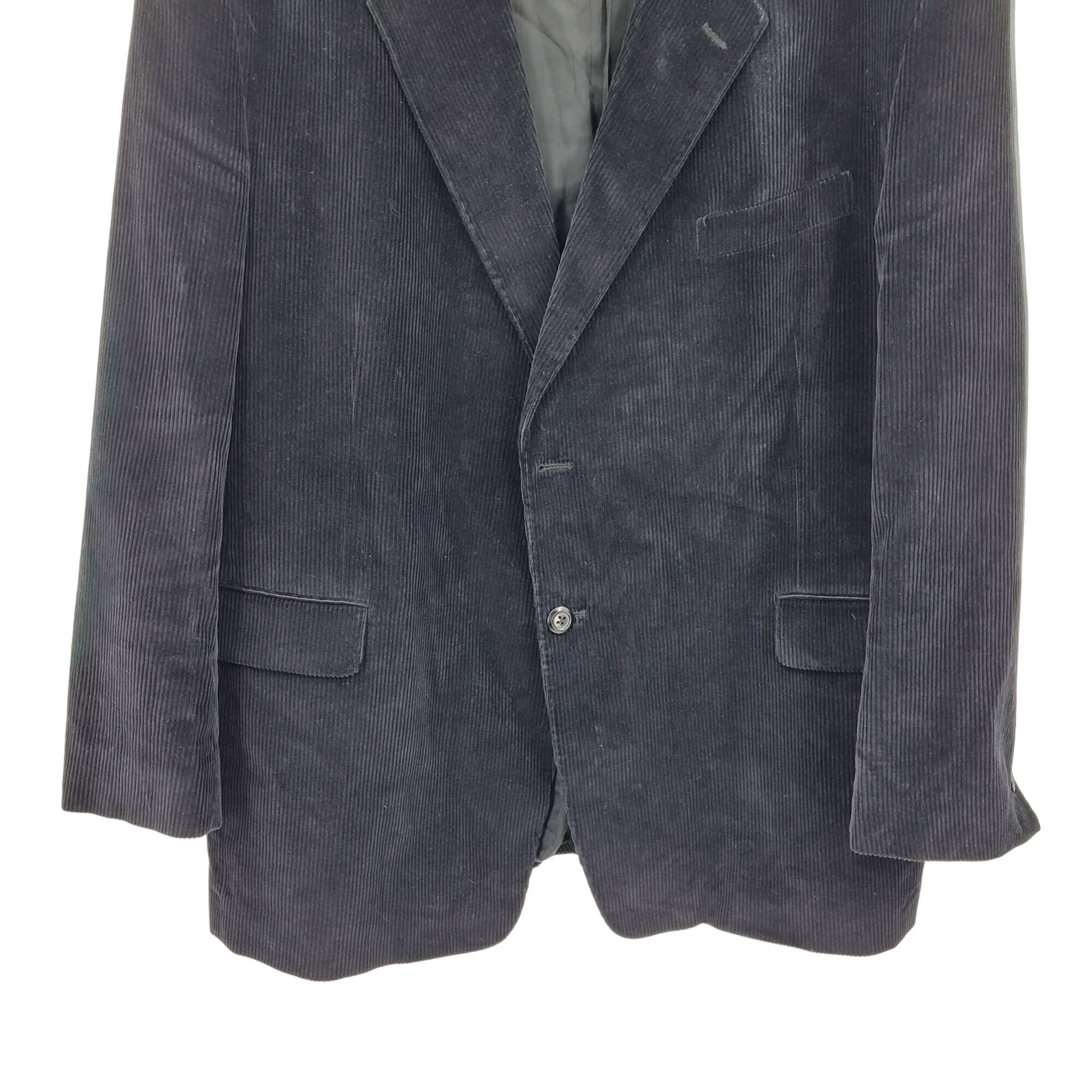 Stafford Stafford Mens 48R Corduroy Blazer Jacket Black Cotton Sports Size US XXL / EU 58 / 5 - 5 Thumbnail