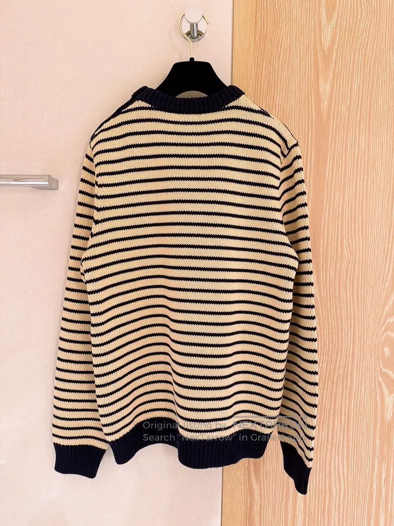 Gucci Gucci Beige striped bear sweater Size US S / EU 44-46 / 1 - 2 Thumbnail