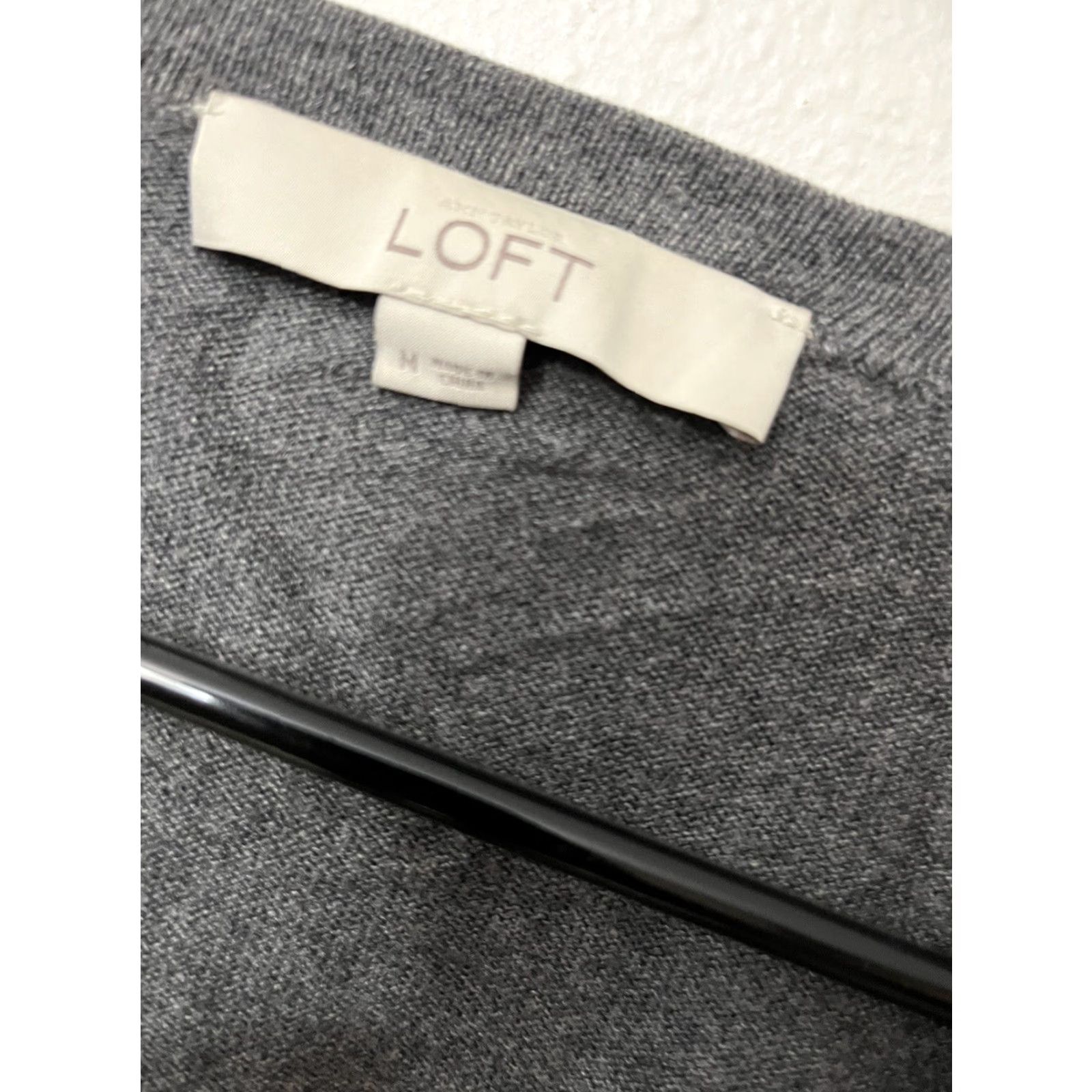 Ann Taylor VINTAGE Ann Taylor Loft Sweater Cardigan Gray Long Sleeve Open Front M Women Knit Cotton Blend US Size M Size M / US 6-8 / IT 42-44 - 3 Thumbnail