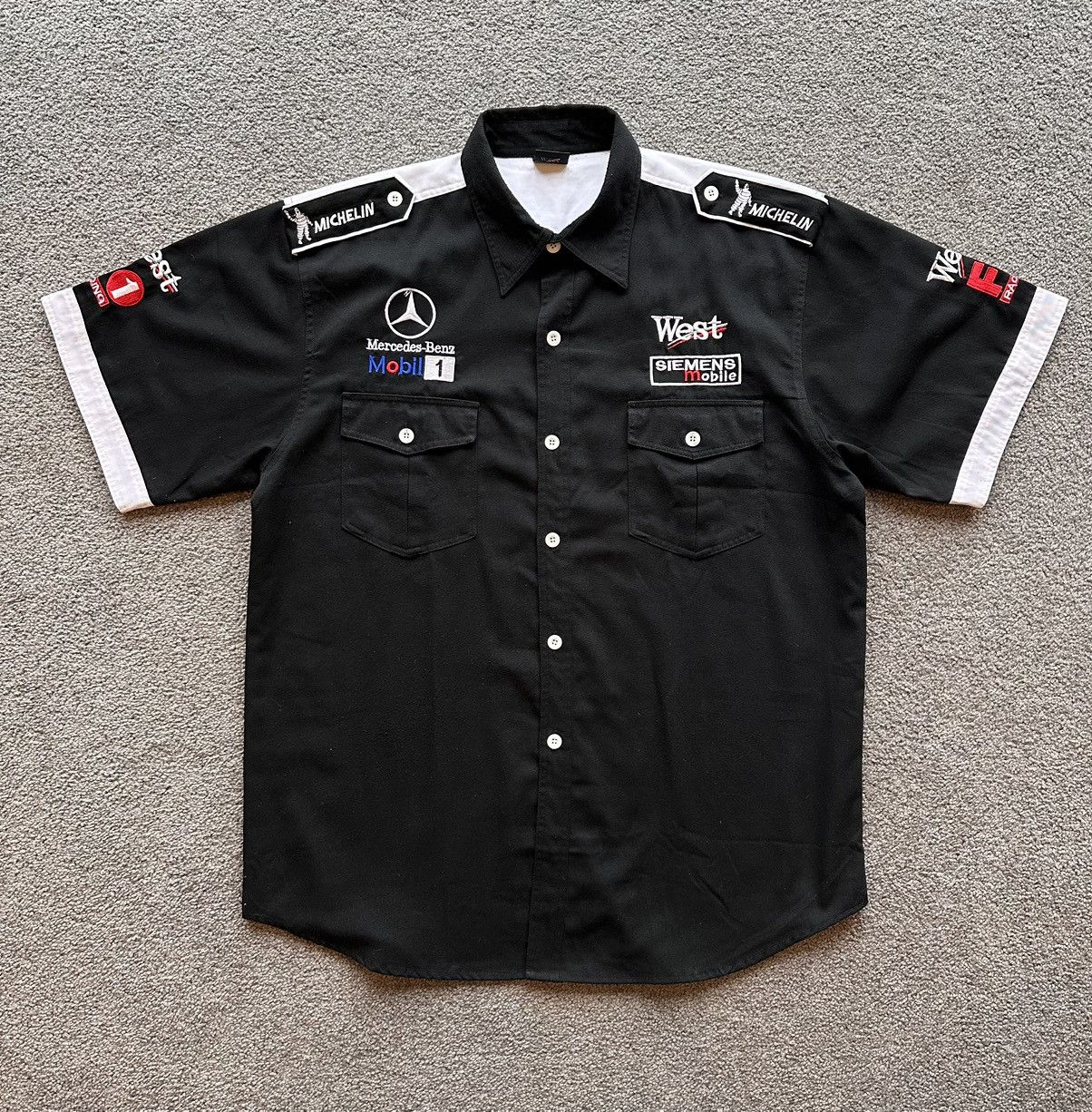 image of Mercedes Benz x Racing Vintage Mclaren F1 Mercedes West Button Shirt in Black, Men's (Size XL)