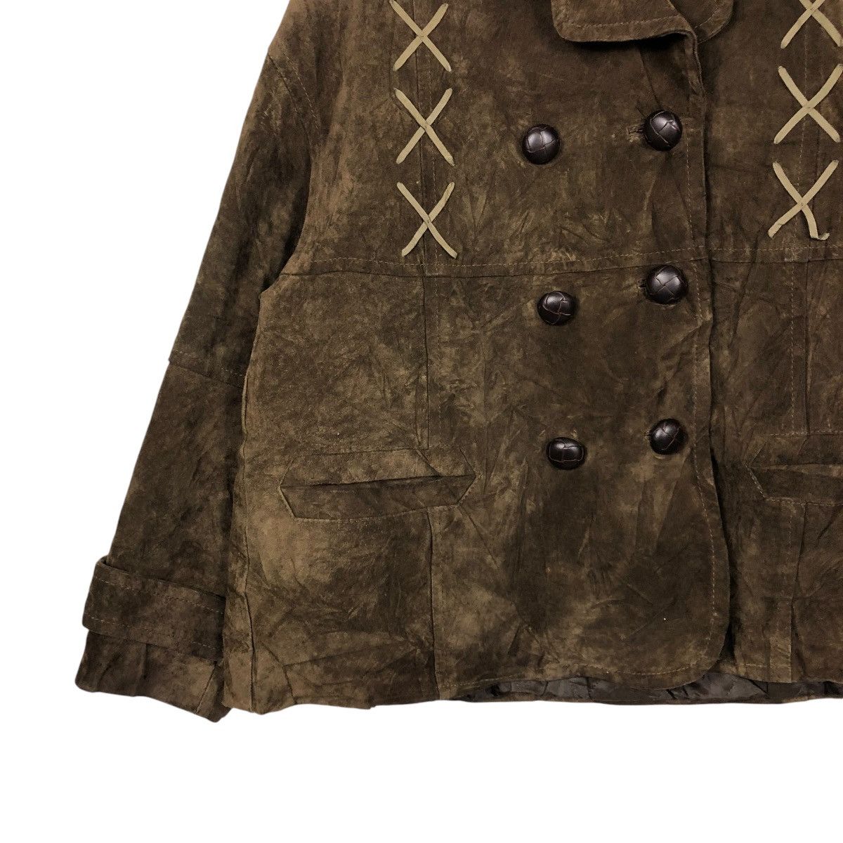 Japanese Brand 🔥VINTAGE SUEDE LEATHER JACKET MISS ALICE ISSEY MIYAKE Size L / US 10 / IT 46 - 6 Thumbnail
