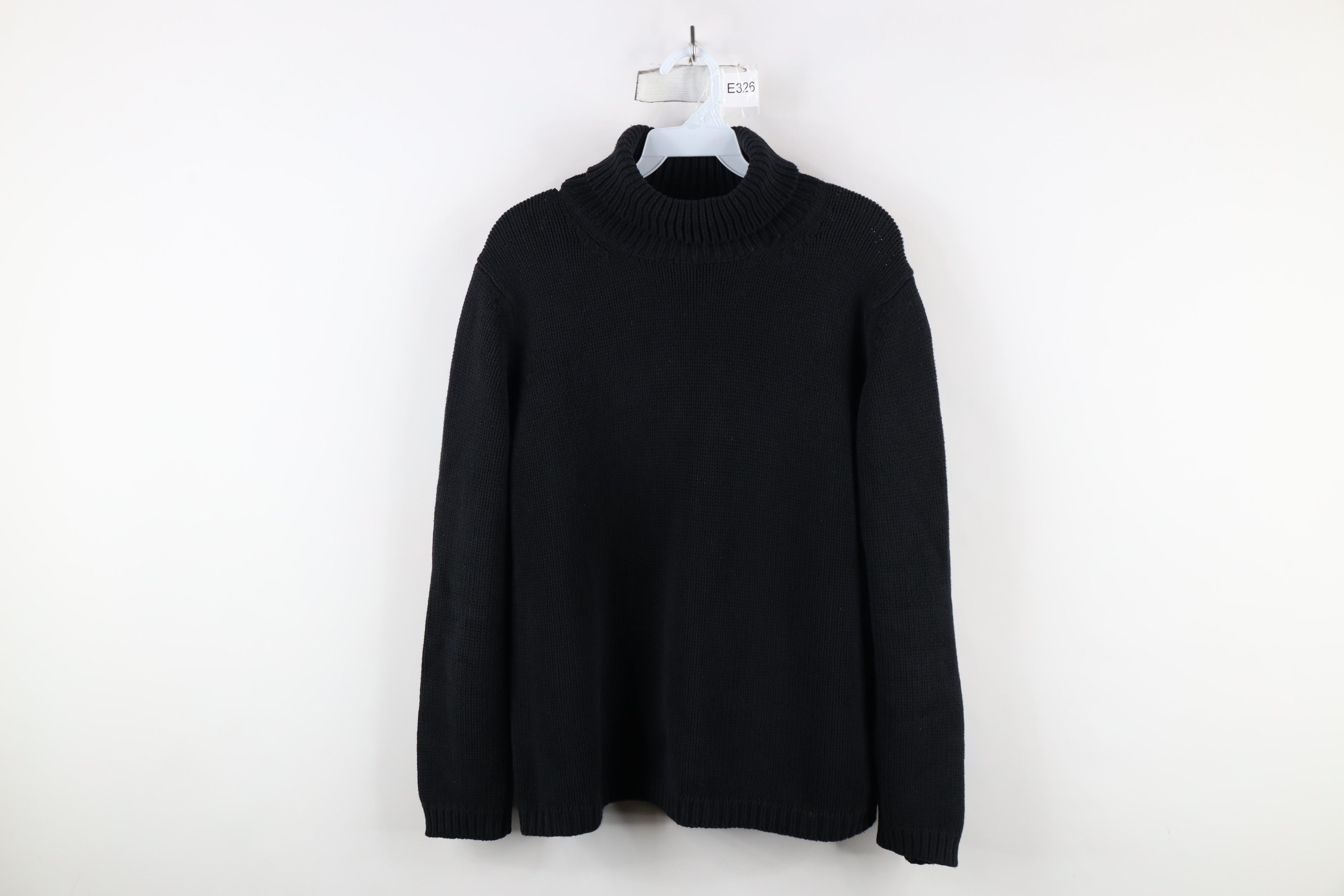 Vintage Vintage 90s Streetwear Blank Cotton Knit Turtleneck Sweater Size L / US 10 / IT 46 - 1 Thumbnail