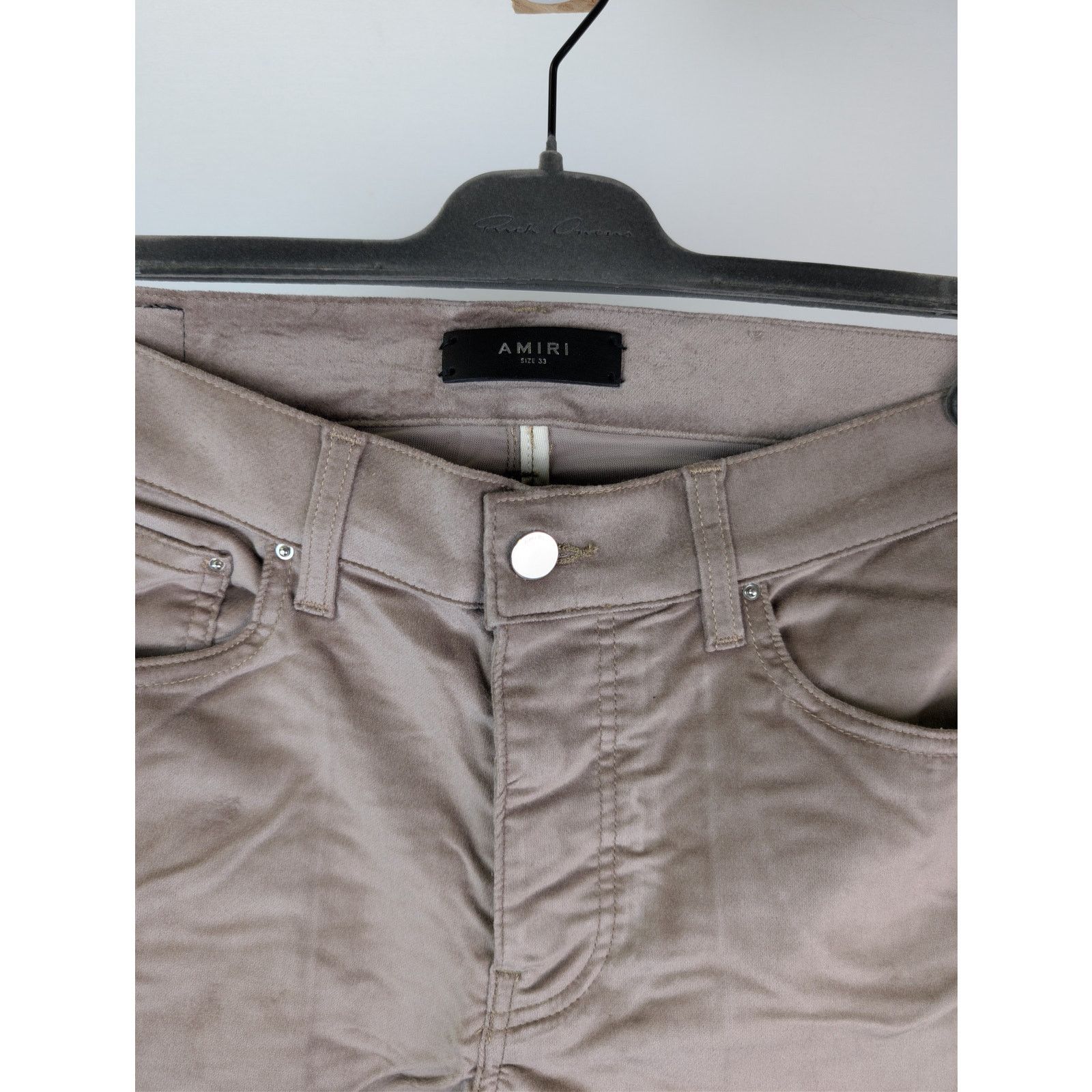 Amiri o1rshd1 Velour Flare Stack Pants in Sand Size US 33 - 8 Thumbnail