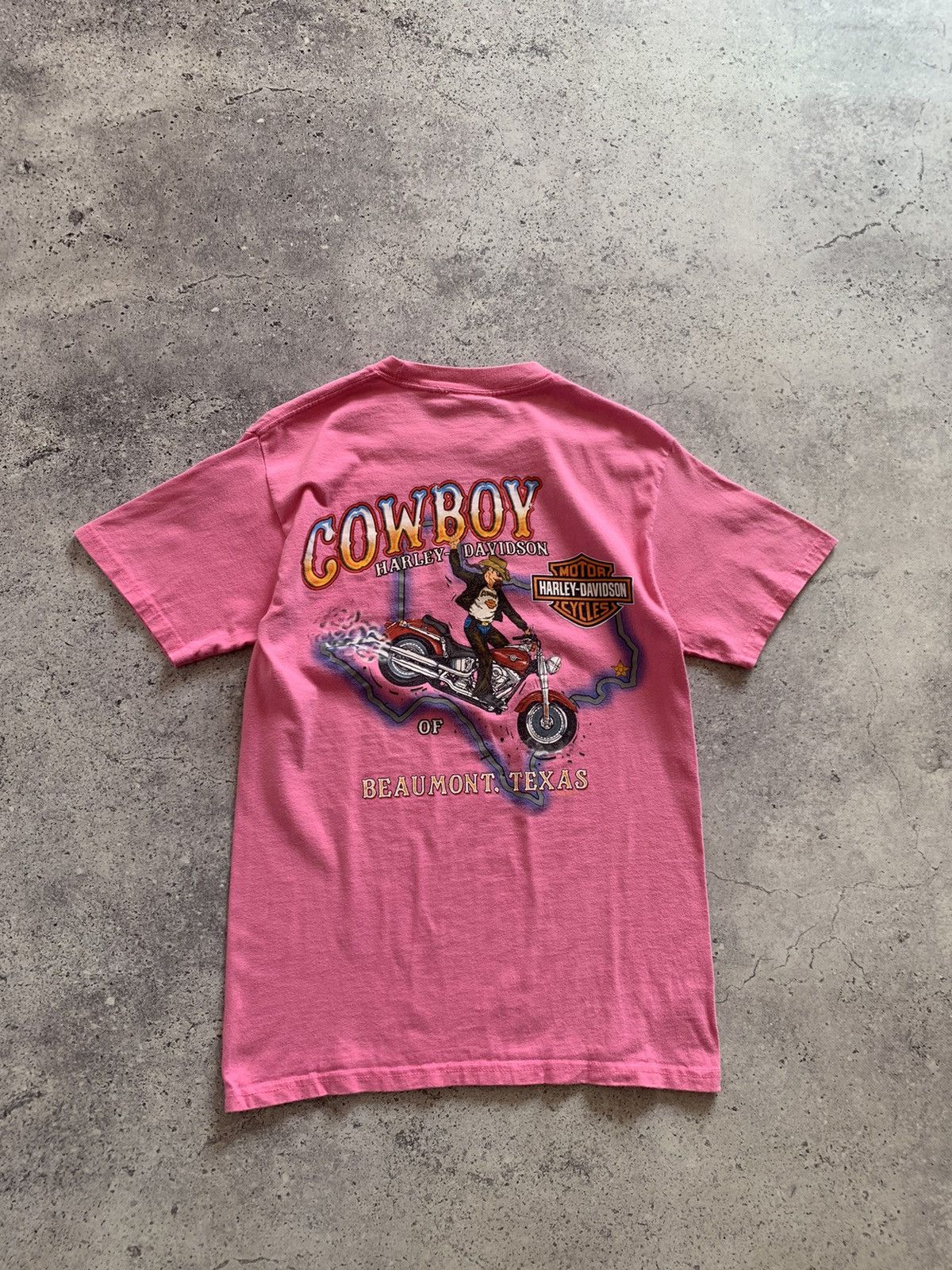 Harley Davidson Vintage Harley Davidson 2009 Cowboy Texas Pink Tee Shirt Size S / US 4 / IT 40 - 3 Thumbnail