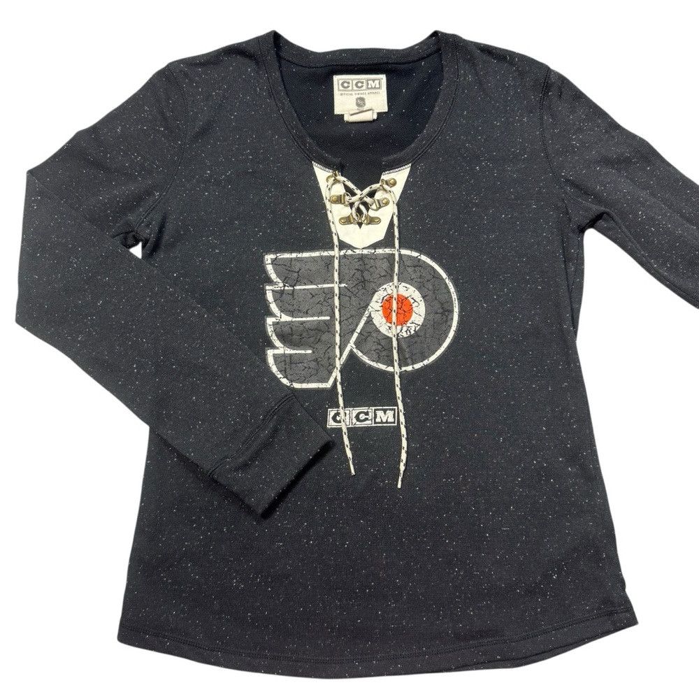 Ccm Women's Philadelphia Flyers Lace-Up Long Sleeve Top Size L Size L / US 10 / IT 46 - 5 Thumbnail