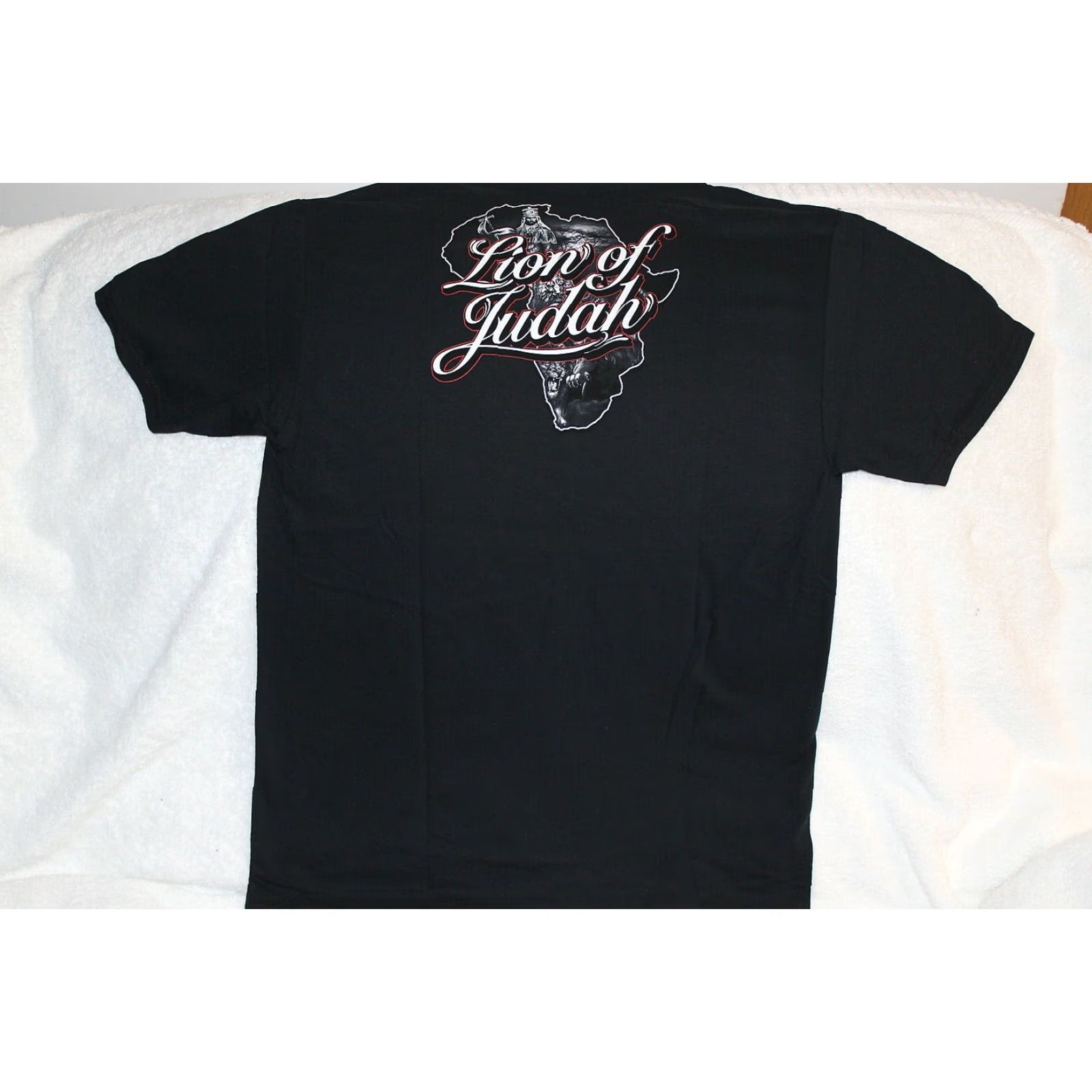 Vintage Lion Of Judah Mens Black Cotton T Shirt Extra Large XL With Lion Chariot Design Size US XL / EU 56 / 4 - 3 Thumbnail
