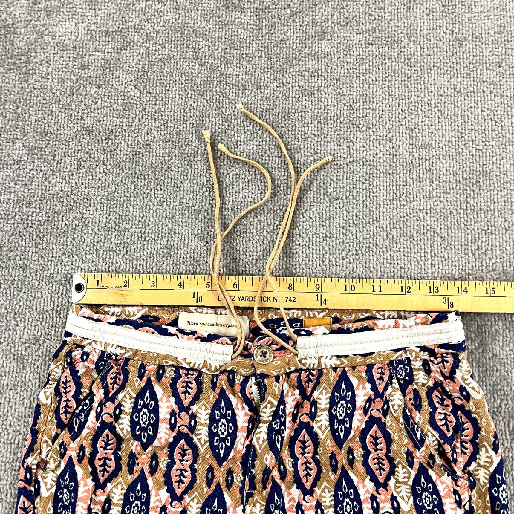 Anthropologie ANTHROPOLOGIE PILCRO and the LETTERPRESS Pants Womens 27 Paz Ikat Cropped Flowy Size 27" / US 4 / IT 40 - 6 Thumbnail