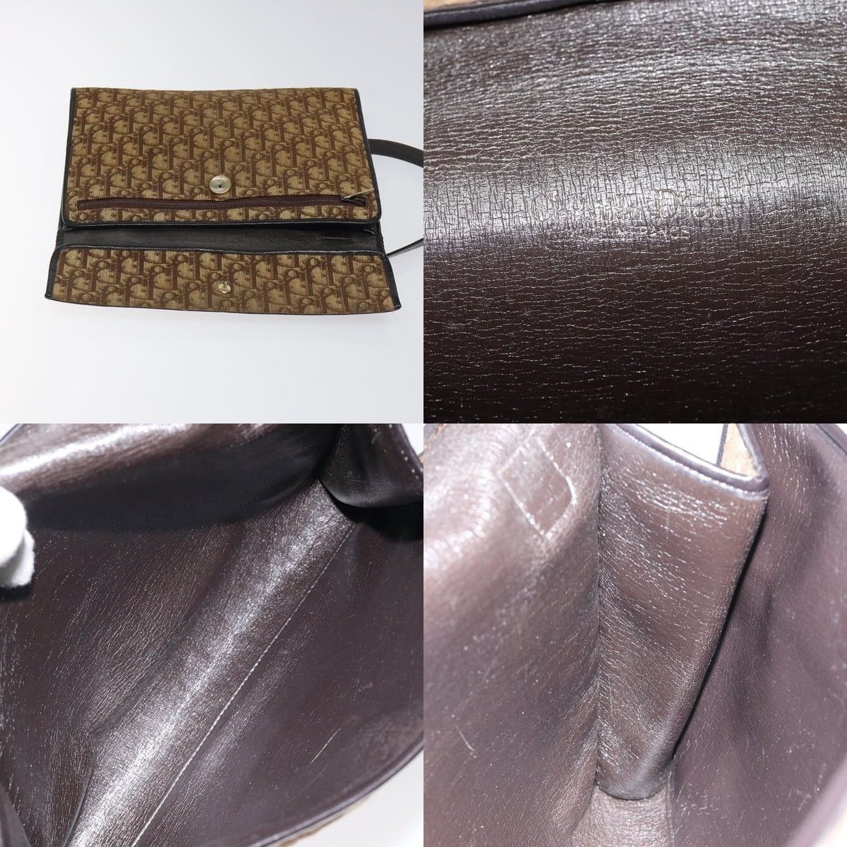 Dior DIOR Trotter Canvas Shoulder Bag Brown Gold Size ONE SIZE - 11 Thumbnail