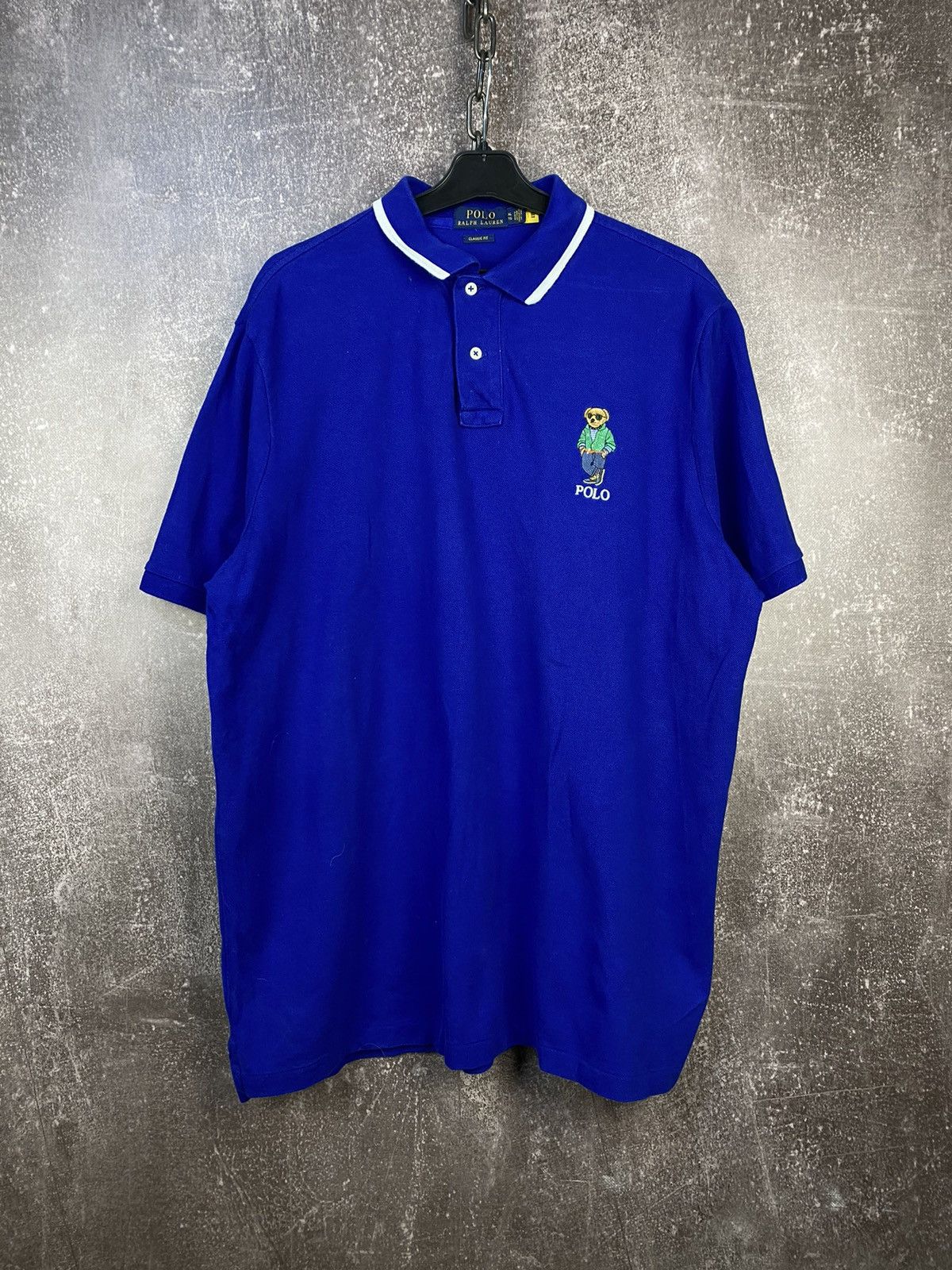 Designer Polo Ralph Lauren blue polo t-shirt bear rare Size US XL / EU 56 / 4 - 1 Thumbnail