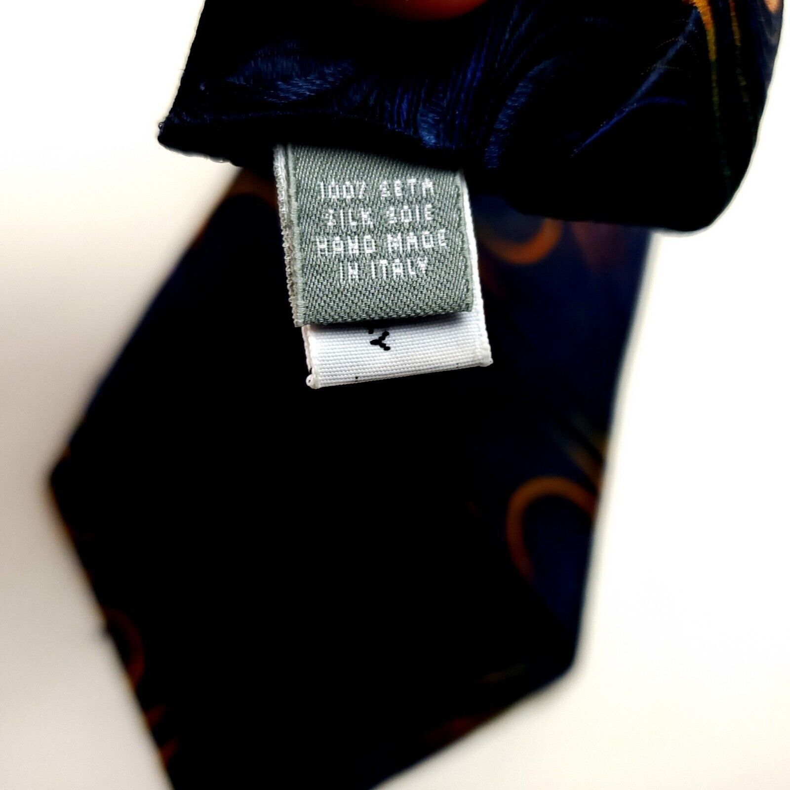 Barneys New York Barney's New York Dark Blue Silk Tie Woven Long Graphic Nove Size ONE SIZE - 5 Thumbnail