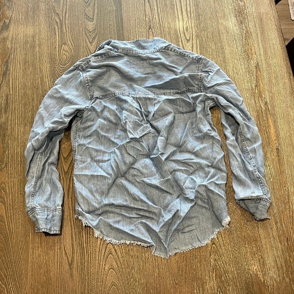Rails Rails Bowery Chambray Popover Shirt Fringe Hem Blue Size XS Size XS / US 0-2 / IT 36-38 - 4 Thumbnail