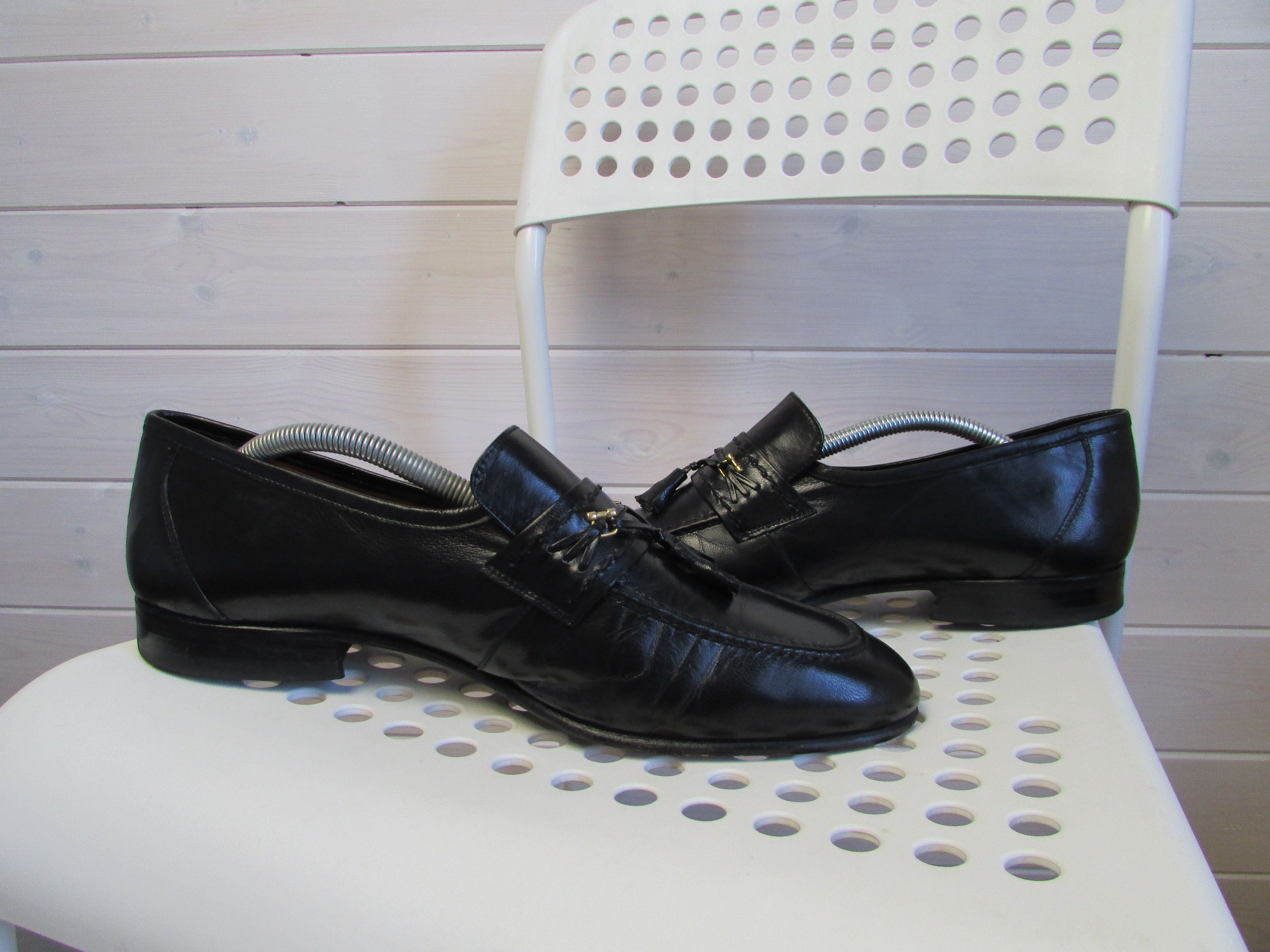 Carlos Santos Carlos Santos Men's Black Leather Loafers Size US 9.5 / EU 42-43 - 3 Thumbnail