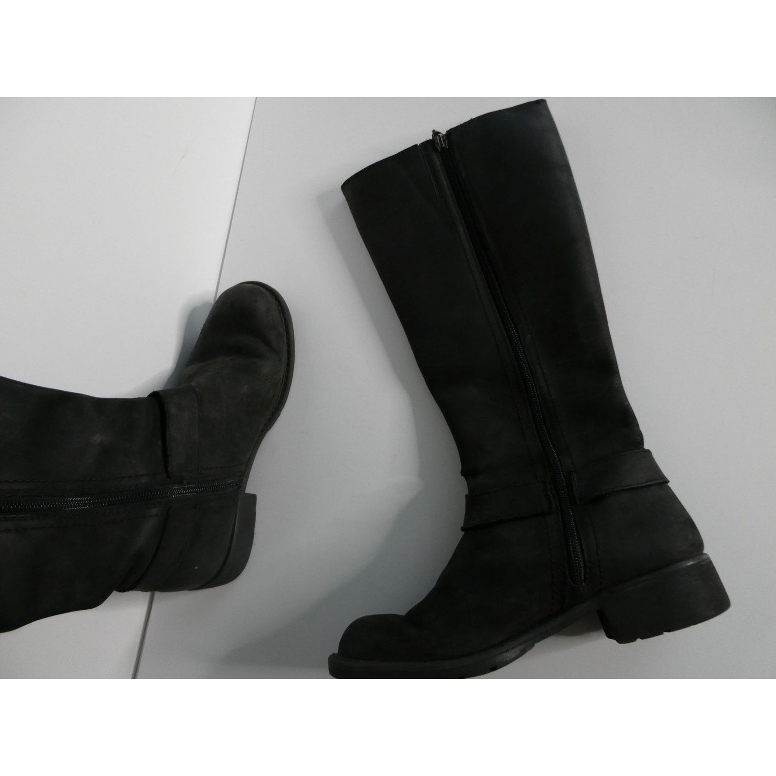 Clarks CLARKS leather high boots, 16in, moto style, size 7.5 Size US 7.5 / IT 37.5 - 3 Thumbnail