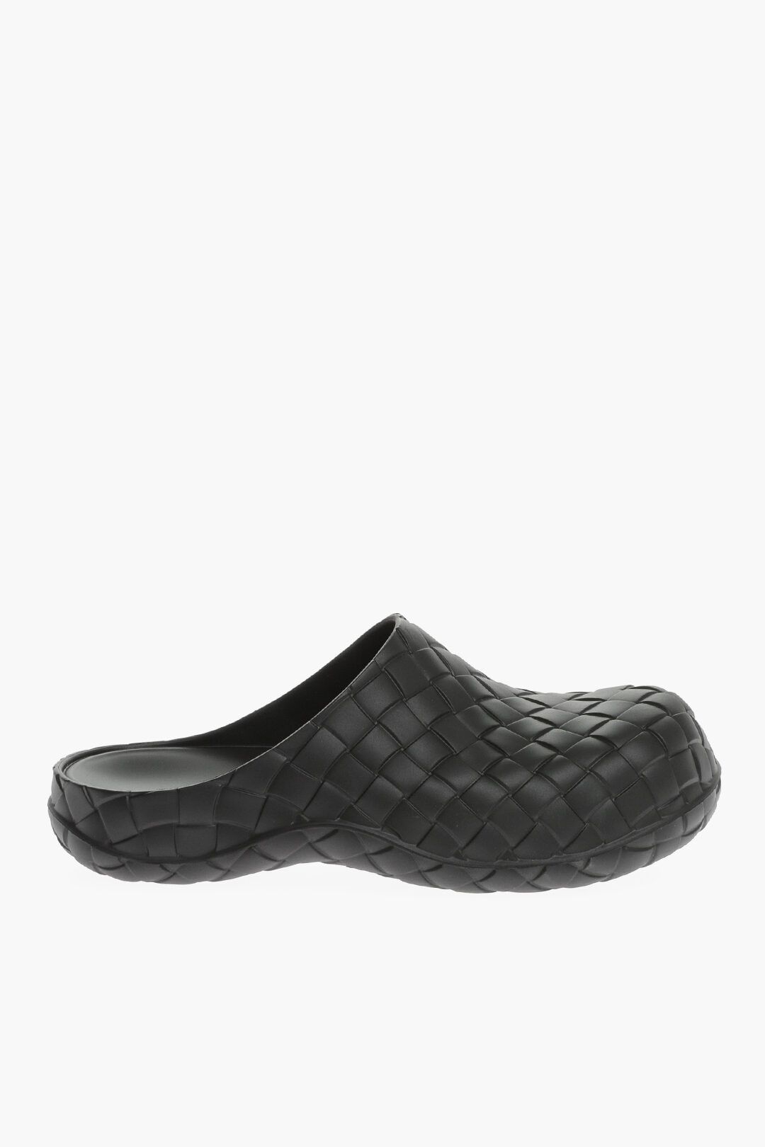 image of Bottega Veneta Og1Mm0424 Braided Rubber Slippers In Black, Men's (Size 7)