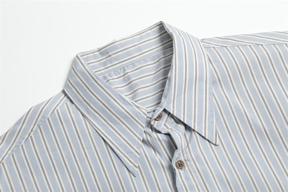 Japanese Brand × Vintage Japanese loose men's cargo casual striped shirt Size US L / EU 52-54 / 3 - 3 Thumbnail