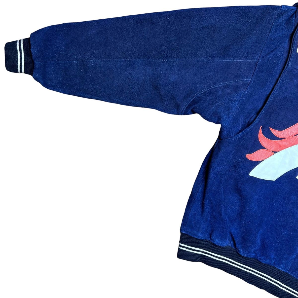 NFL × Vintage Vintage 1990s NFL Denver Broncos Blue Suede Zip Up Jacket Size US XL / EU 56 / 4 - 12 Thumbnail