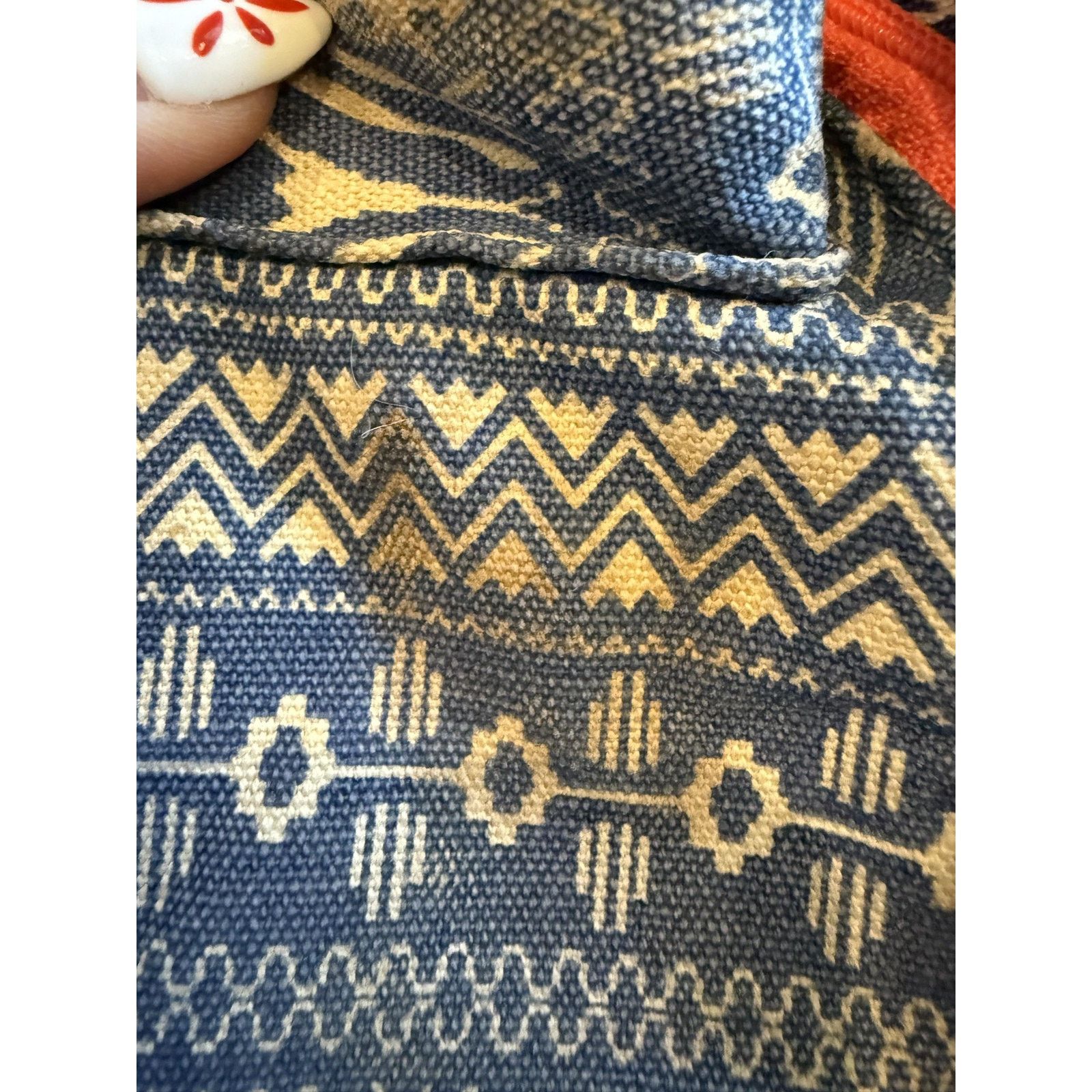 KAVU KAVU Rope Sling Bag Womens Blue White Aztec Pattern Backpack Size ONE SIZE - 9 Thumbnail