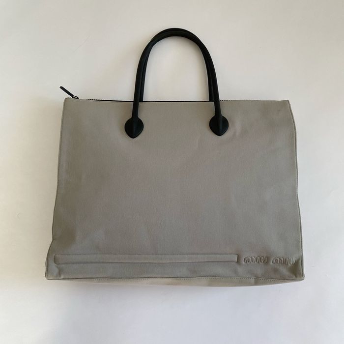 Vintage Miu Miu 1999 FW Gray Blue Tote Bag | Grailed