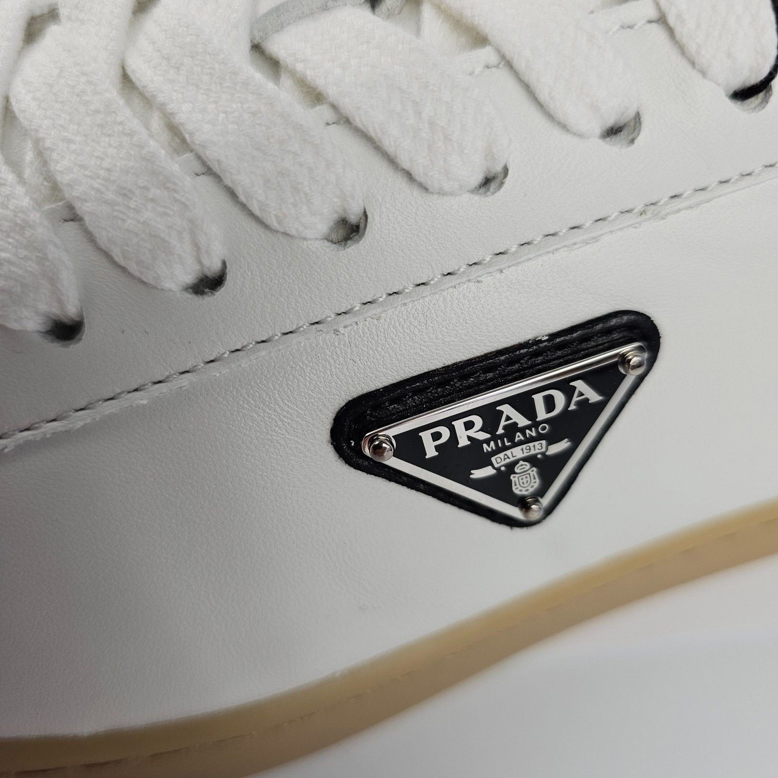 Prada PRADA Lane White Sneakers New & Authentic (Men's size:10;) Size US 10 / EU 43 - 3 Thumbnail