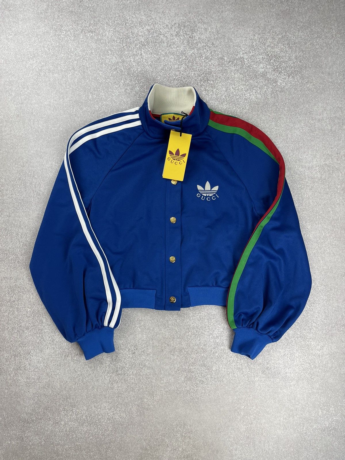 Adidas × Gucci Adidas x Gucci Cropped Jacket Cobalt Blue Size XS Size XS / US 0-2 / IT 36-38 - 16 Thumbnail