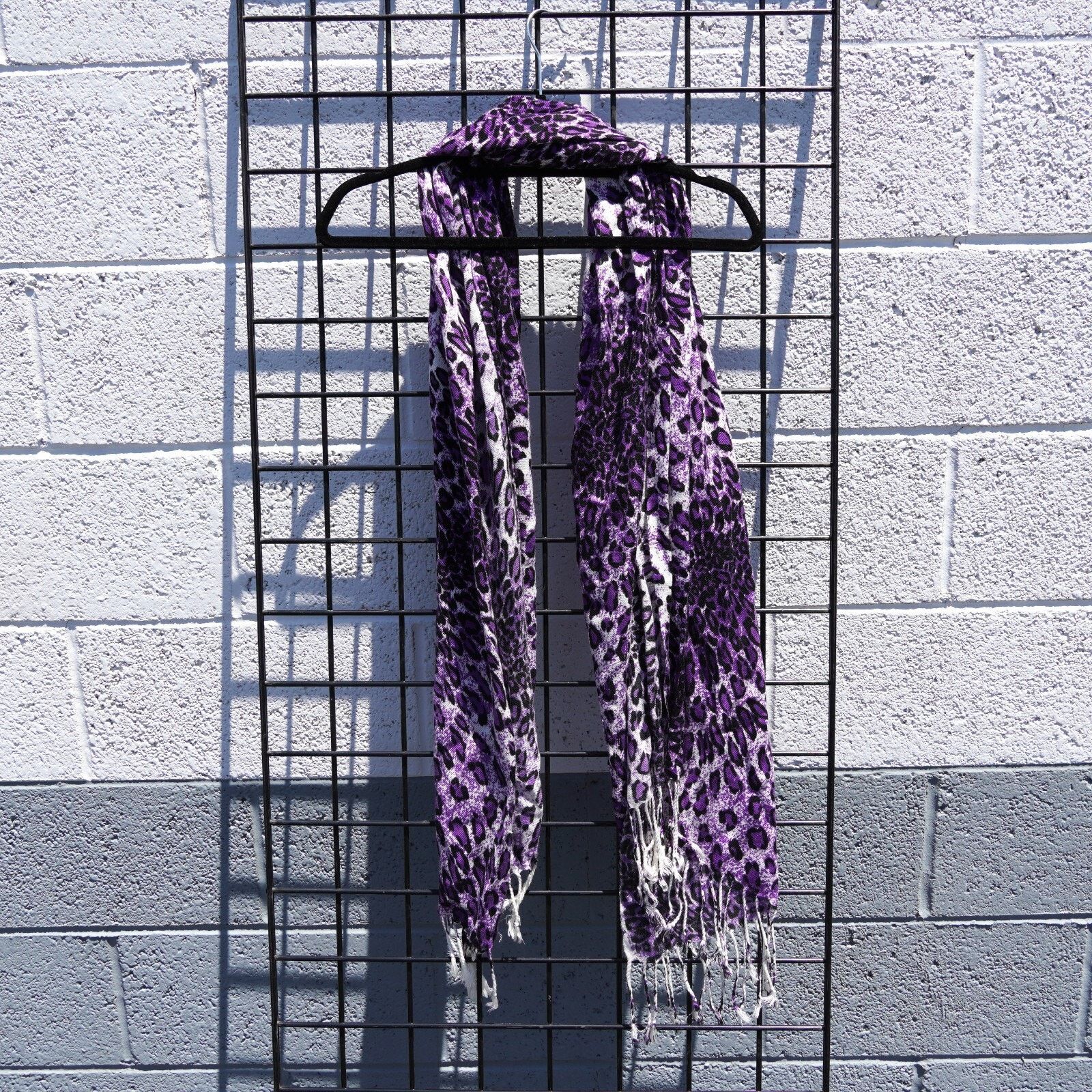 Other Purple Cat Leopard Print Pashmina Scarf Shawl Scarve 67”x26” Size ONE SIZE - 5 Thumbnail