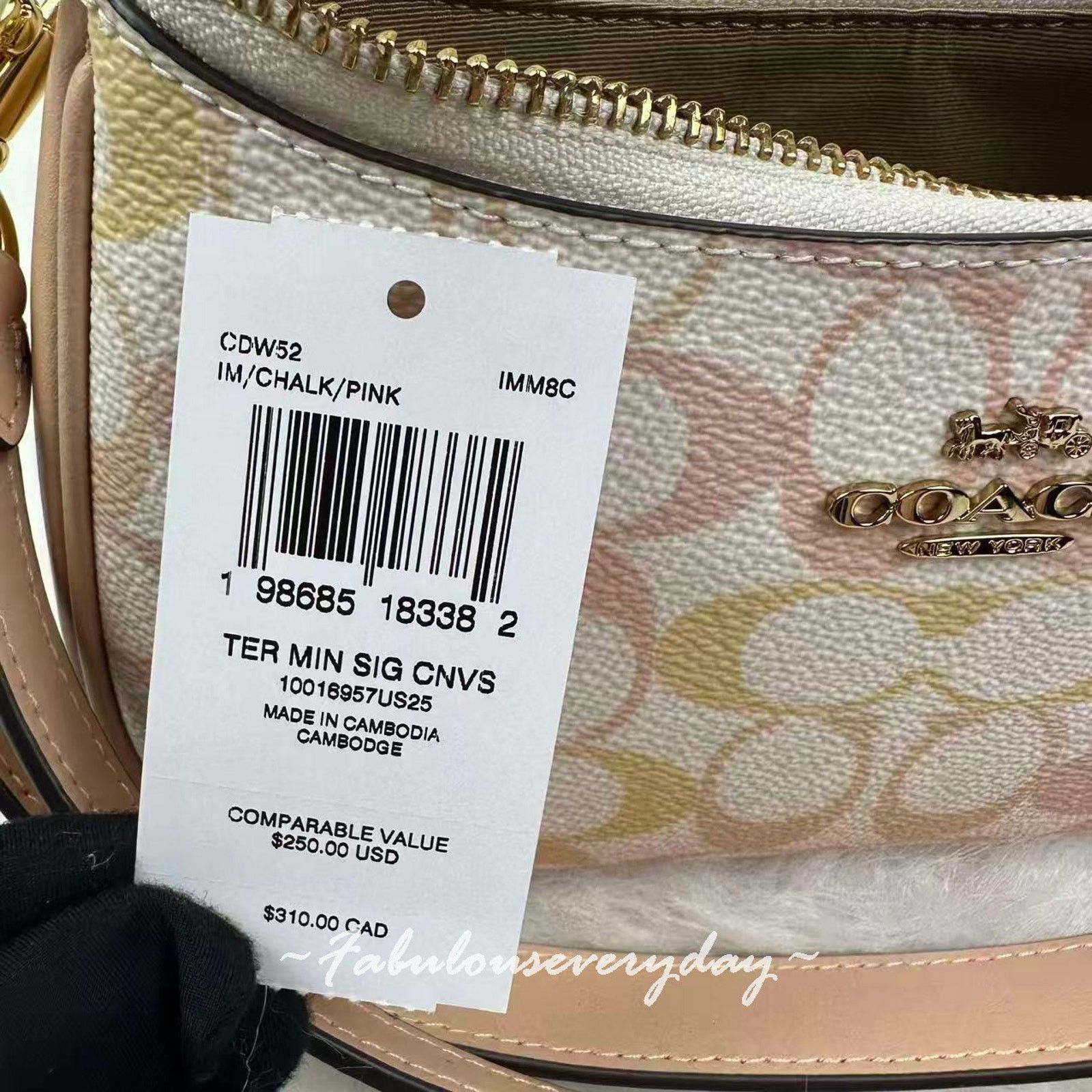 Coach Coach Teri Mini Crossbody Bag Sig Canvas Chalk/Pink CDW52 Size ONE SIZE - 5 Thumbnail