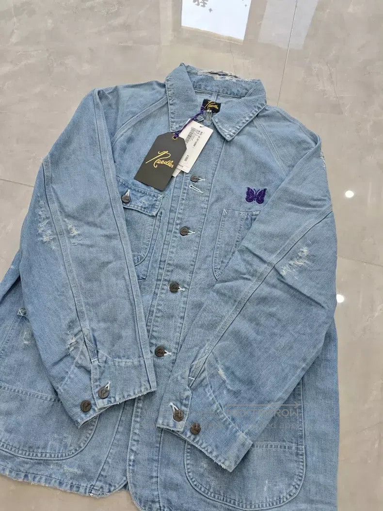 Needles Needles Embroidered single row long sleeve denim jacket Size US L / EU 52-54 / 3 - 6 Thumbnail