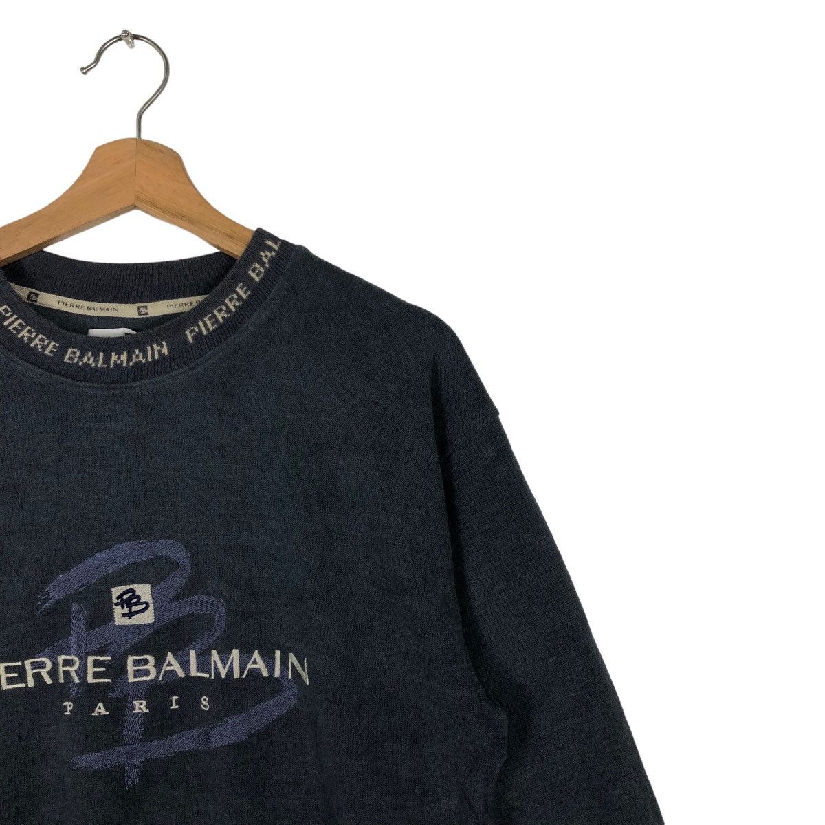 Japanese Brand 🔥Vintage Pierre Balmain Paris Sweatshirt Crewneck Big Logo Size US M / EU 48-50 / 2 - 4 Thumbnail
