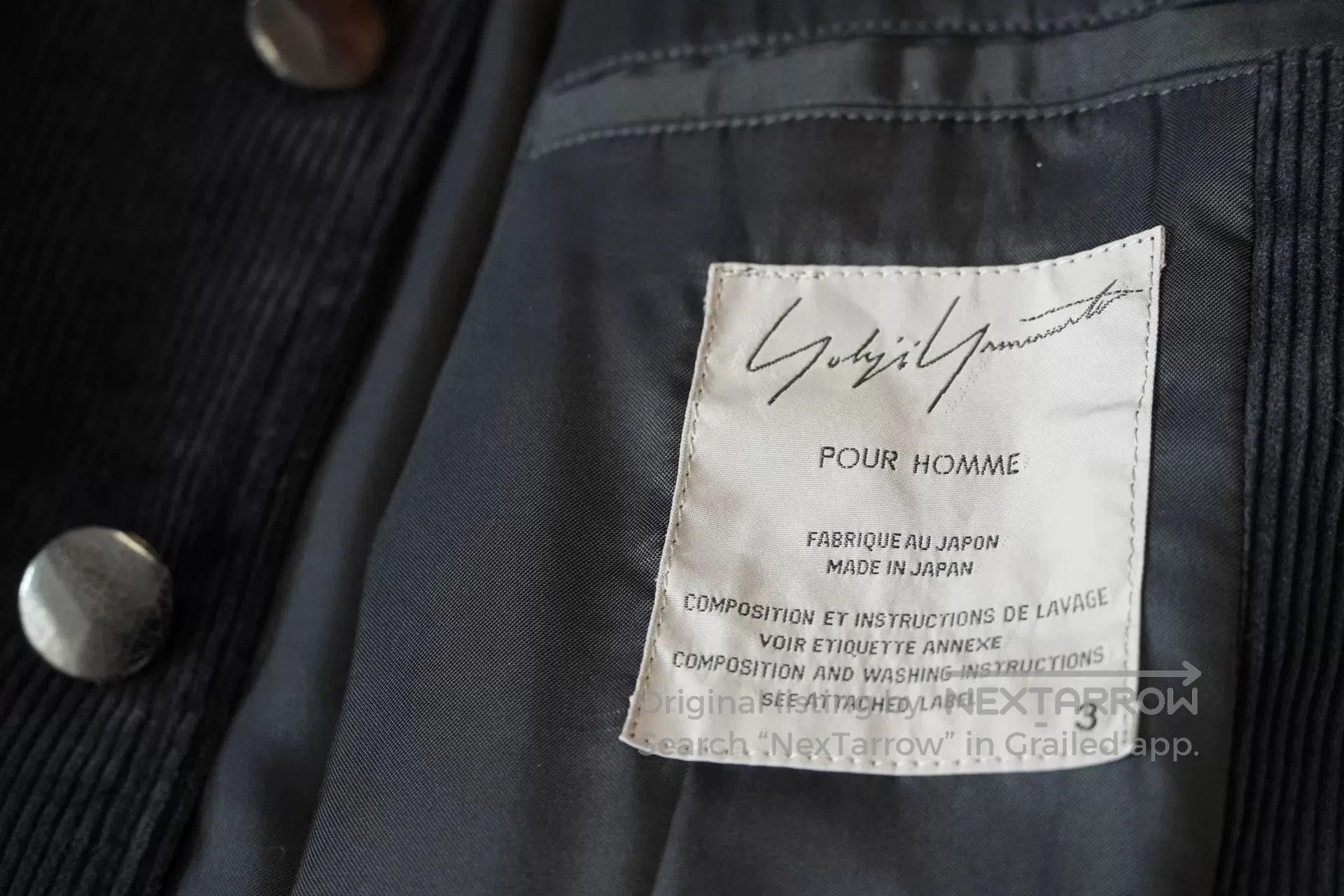 Yohji Yamamoto Yohji Yamamoto Black Corduroy Long Jacket. Size US L / EU 52-54 / 3 - 6 Thumbnail