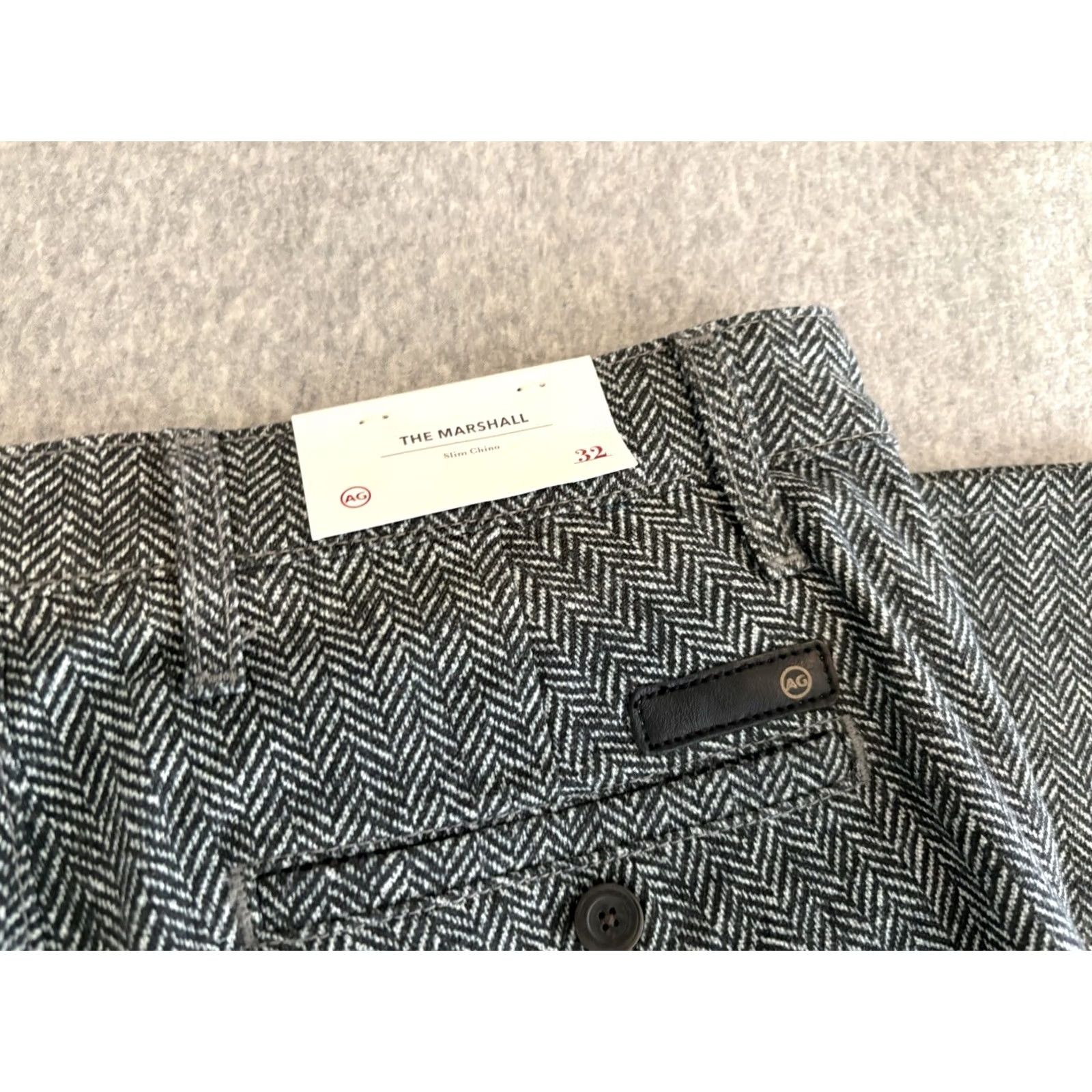 Vintage AG Adriano Goldschmied AG Marshall Slim Chino Pants Mens 32x30 Gray Slim Fit Cotton Blend Flat Front NWT Size US 32 / EU 48 - 6 Thumbnail