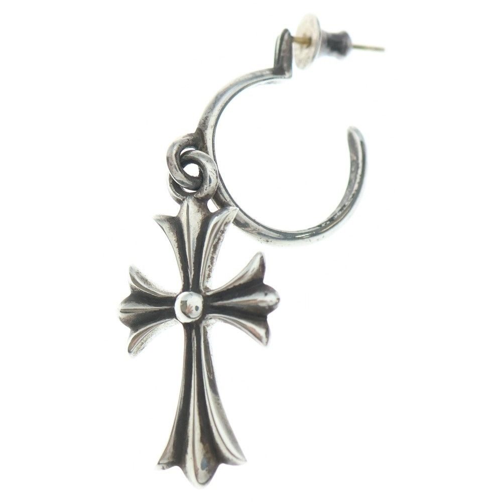 Chrome Hearts CHROME HEARTS Tiny CH Cross Hoop Earring Silver Size ONE SIZE - 1 Thumbnail
