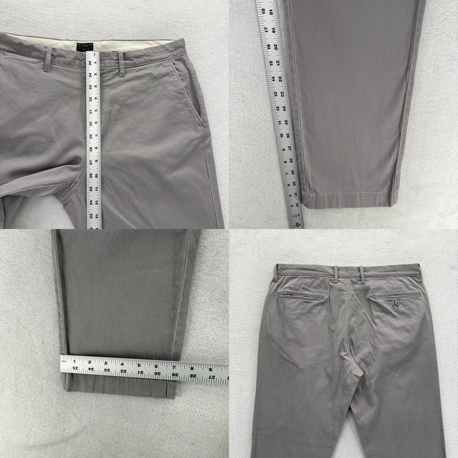 J.Crew J.Crew 770 Straight Pants Mens 33x32 Gray Chino Casual Workwear Stretch Cotton Spandex Flat Front ZIP Pockets 90s? Size US 33 - 8 Thumbnail