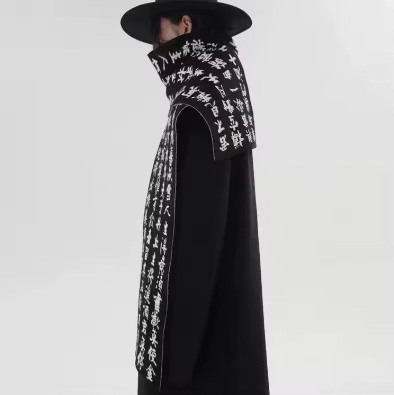 Japanese Brand Black & White Japanese Style Streetwear Scarf Size ONE SIZE - 4 Thumbnail