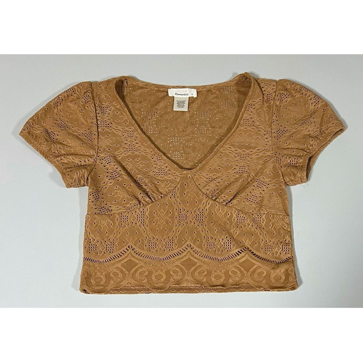 Urban Outfitters Brown Boho Bohemian Cut-Out Shirt Top Blouse Tee Size S 🤎✨ Size S / US 4 / IT 40 - 1 Thumbnail