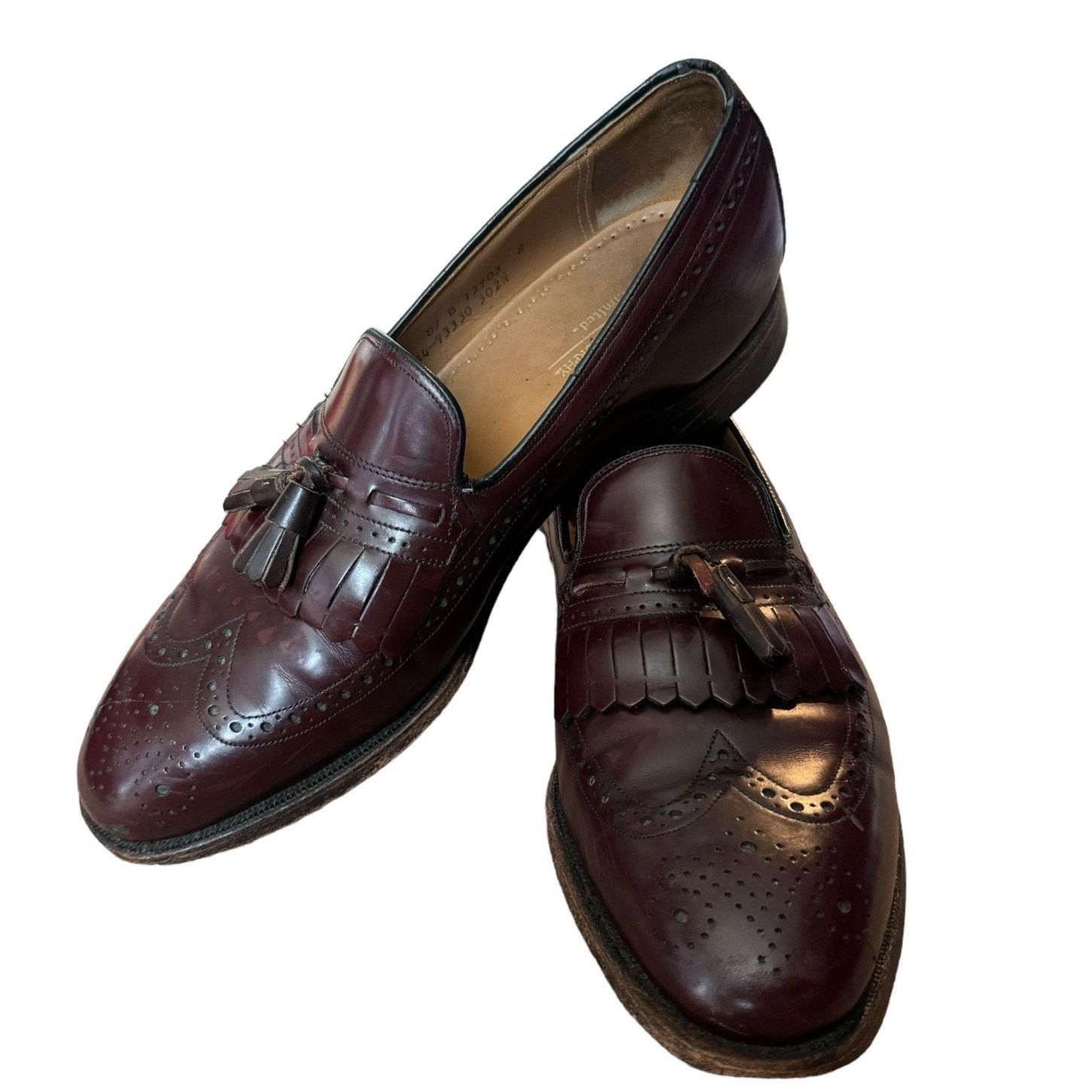 Johnston & Murphy Johnston Murphy LE Burgundy Leather Wingtip Shoes 10 Size US 10 / EU 43 - 2 Thumbnail