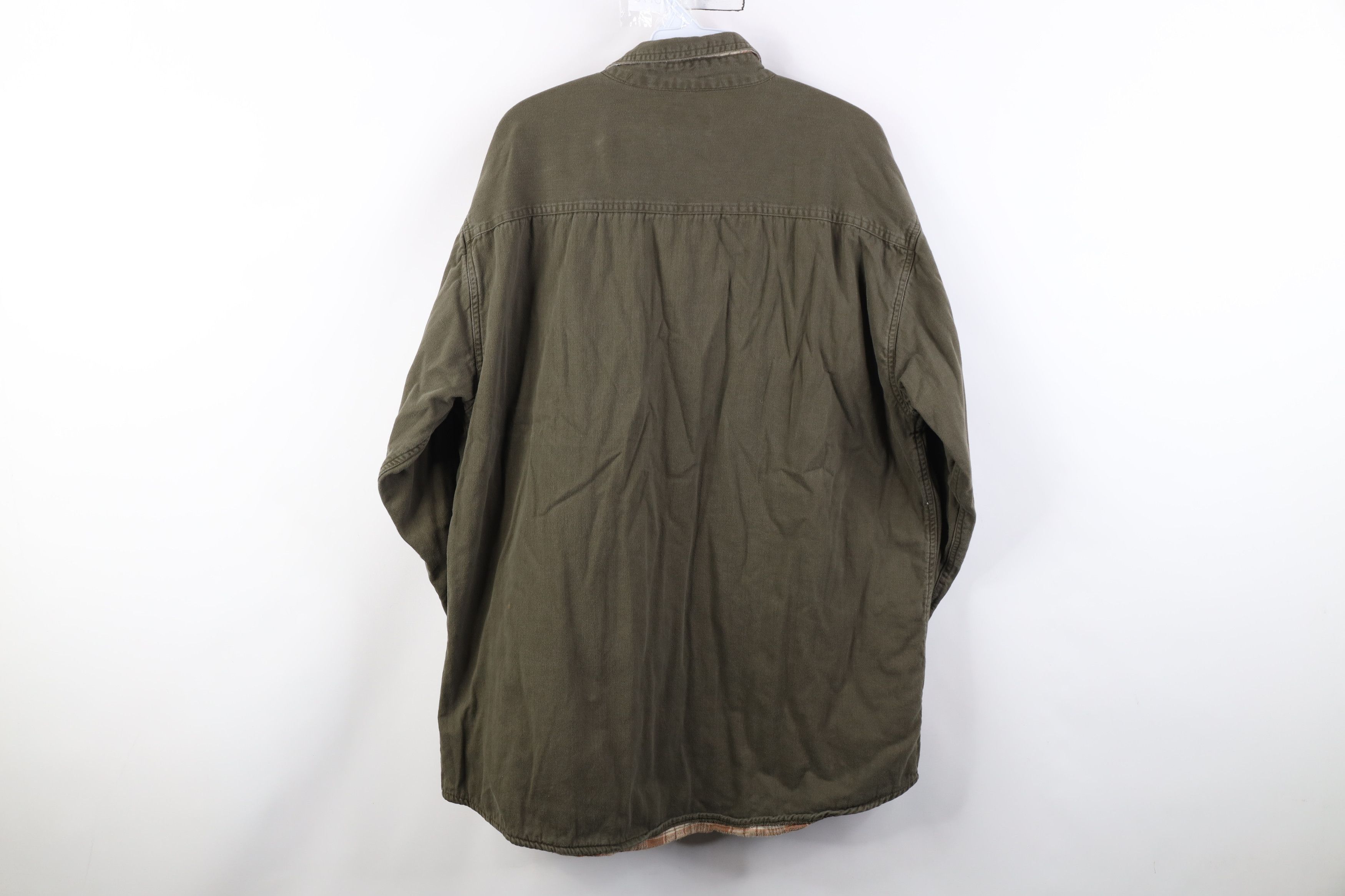 Vintage Vintage 90s Streetwear Lined Twill Button Shirt Jacket Jac Size US XL / EU 56 / 4 - 14 Thumbnail
