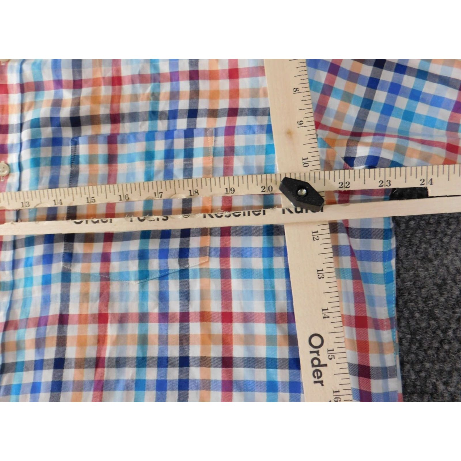 Peter Millar Peter Millar Button-Up Shirt Mens L Blue Plaid Short Sleeve Collared Button-Down Knit Cotton Wrinkle Resistant Logo Vintage No Size US L / EU 52-54 / 3 - 5 Thumbnail