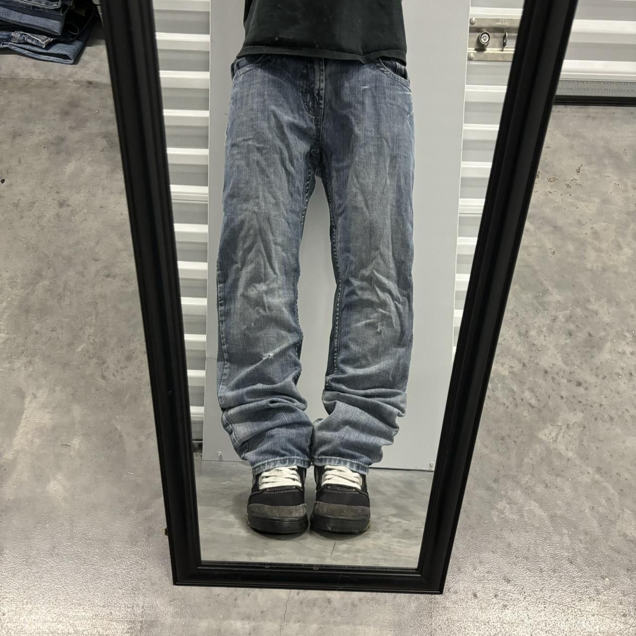 Japanese Brand × Vintage Crazy Vintage Y2K/2000s Grunge Flypaper Faded Wash Denim Jeans! Size US 33 - 1 Thumbnail