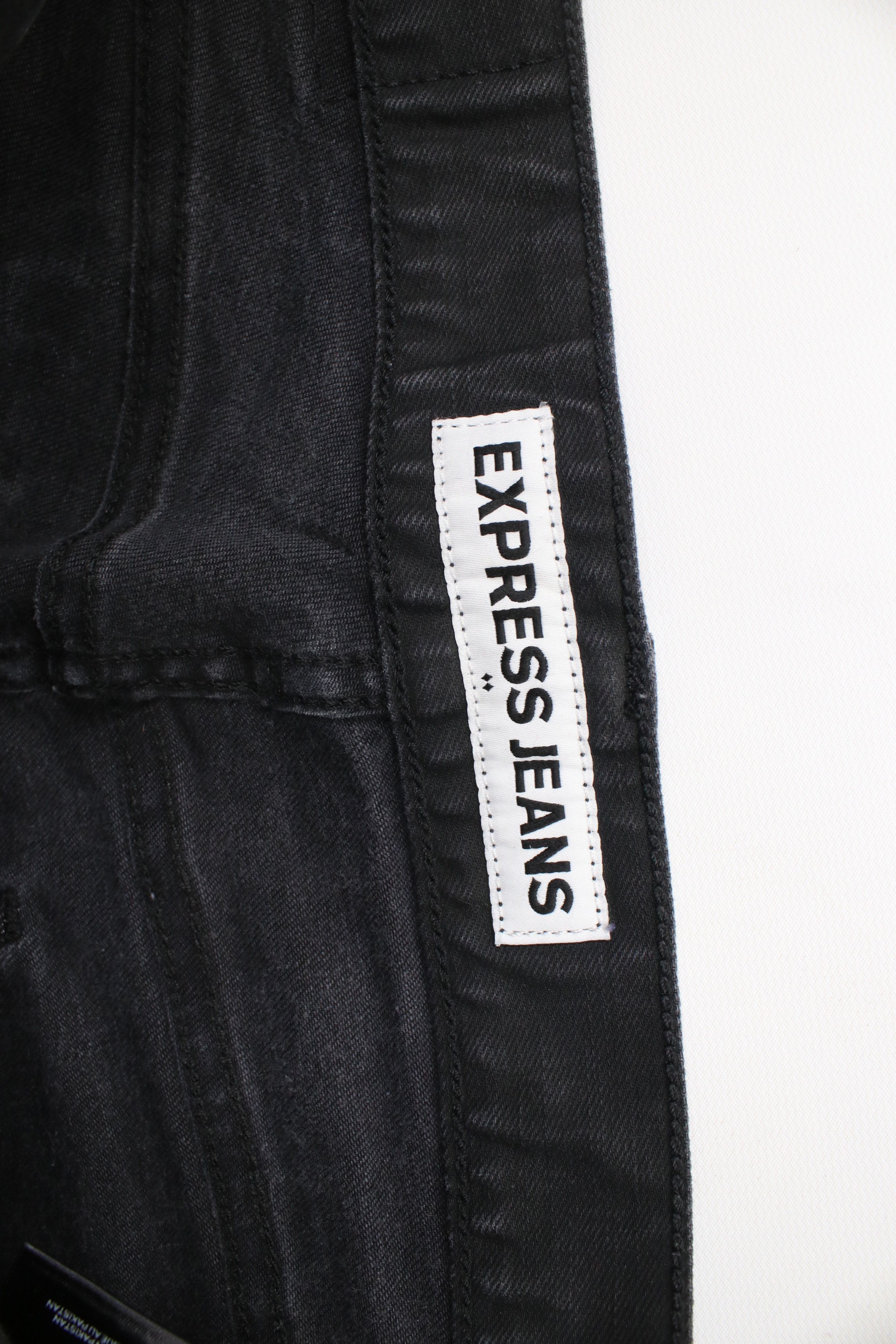 Express × Vintage Express Waxed Cotton Rocco Slim Fit Straight Leg Jeans Size US 33 - 6 Thumbnail