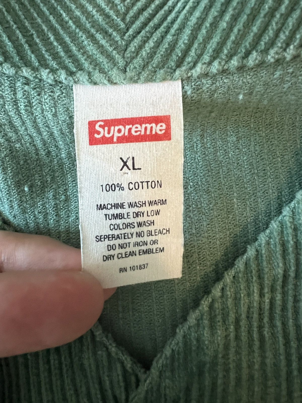 Supreme Supreme SS19 Corduroy Baseball Jersey Size US XL / EU 56 / 4 - 4 Thumbnail
