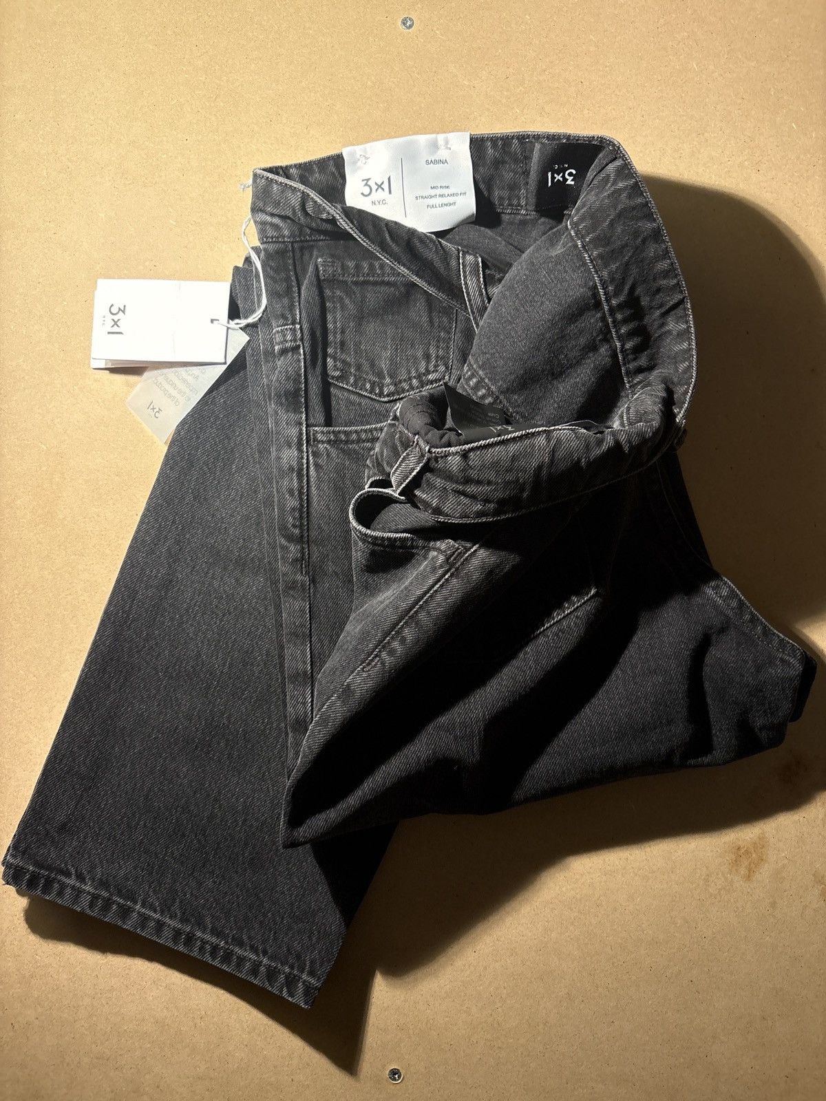 3x1 3x1 Sabina Fold Up black Denim with tagging errors Size 31" - 3 Thumbnail
