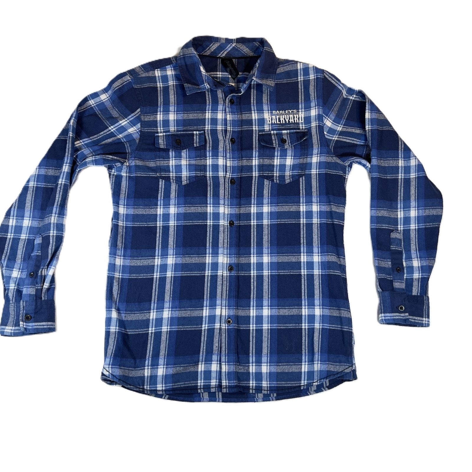 Burnside Burnside Flannel Shirt Mens Med Blue Plaid Barley's Backyard Size US M / EU 48-50 / 2 - 1 Thumbnail
