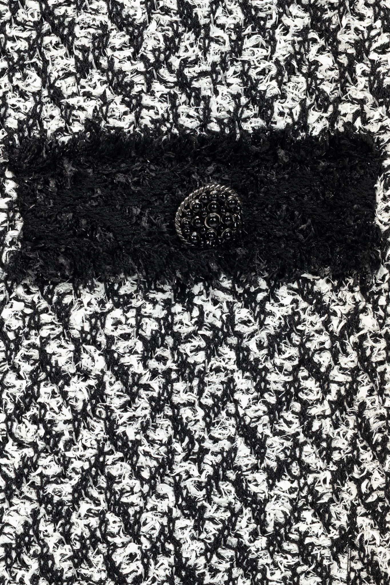 St. John St. John White & Black Chevron-Tweed Short-Sleeve Dress Size M / US 6-8 / IT 42-44 - 7 Thumbnail