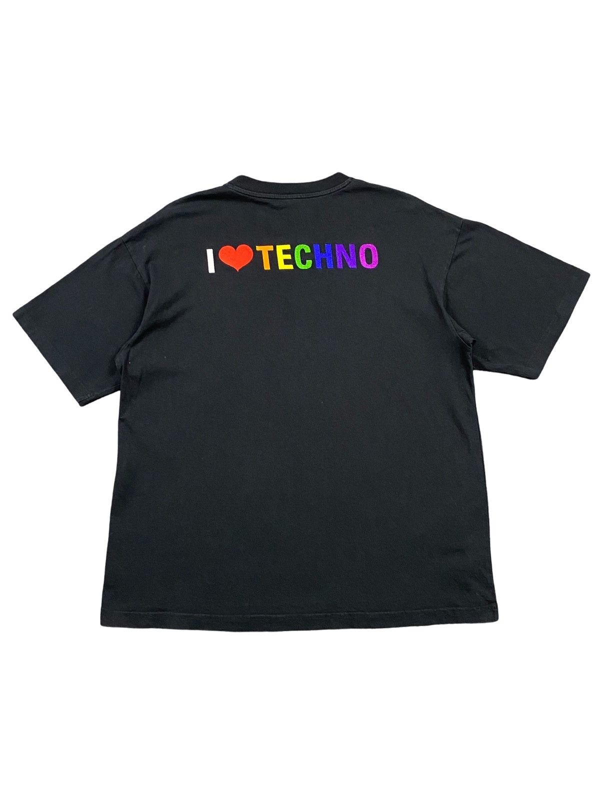 Image of Balenciaga I Love Techno T-Shirt in Black, Men's (Size Small)