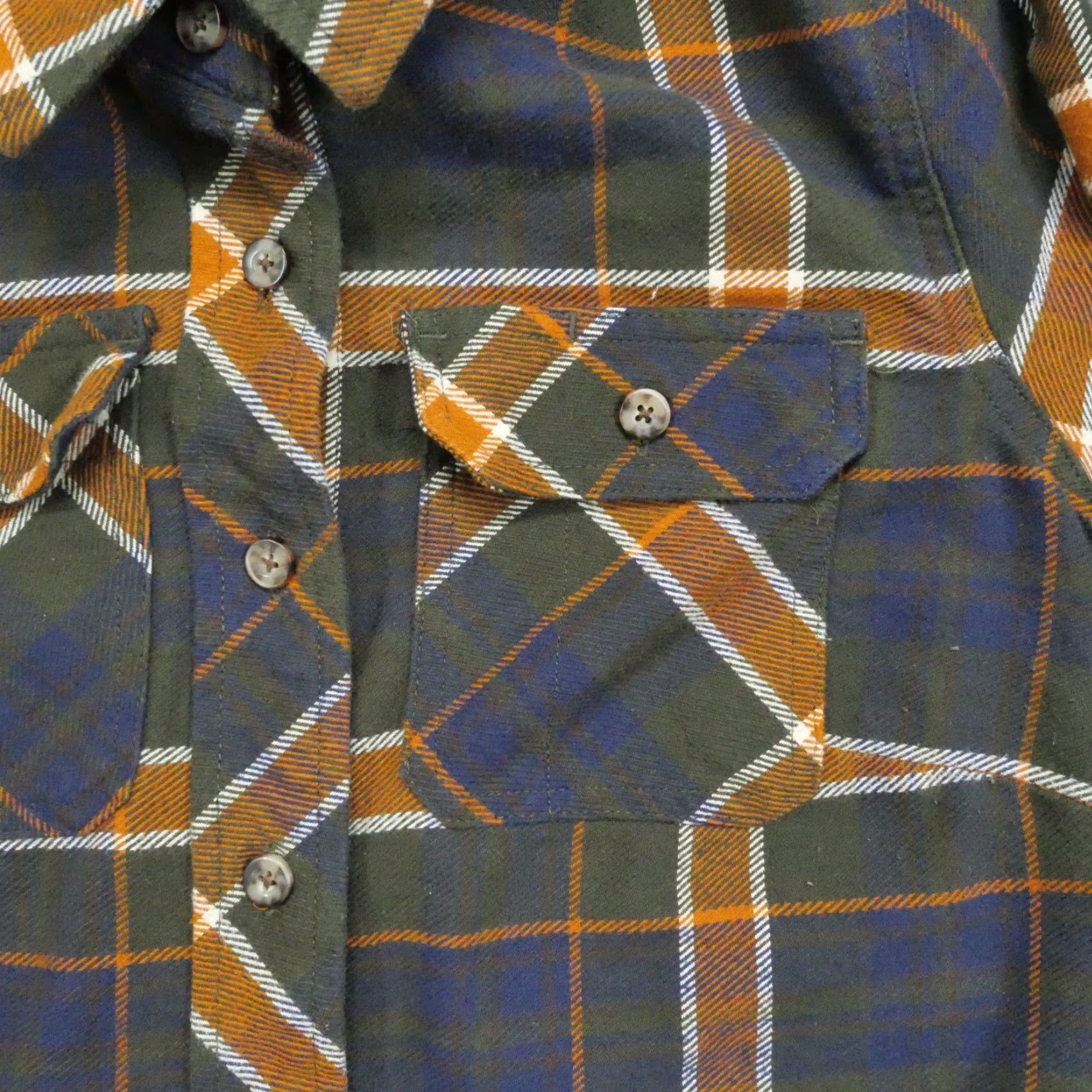 CO Duluth Trading Co Shirt Womens XS Orange Green Plaid Button Up Flannel Size XS / US 0-2 / IT 36-38 - 2 Thumbnail