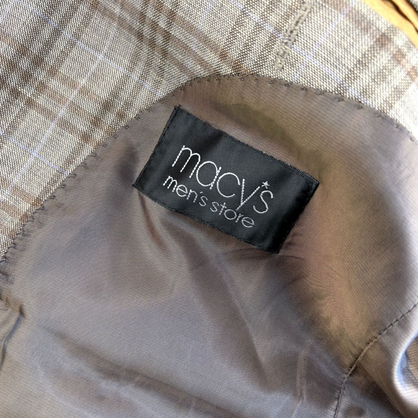 Vintage Donald J. Trump 2 Button Sport Coat Blazer Brown Windowpane Linen Wool Men 40R Size 40R - 5 Thumbnail