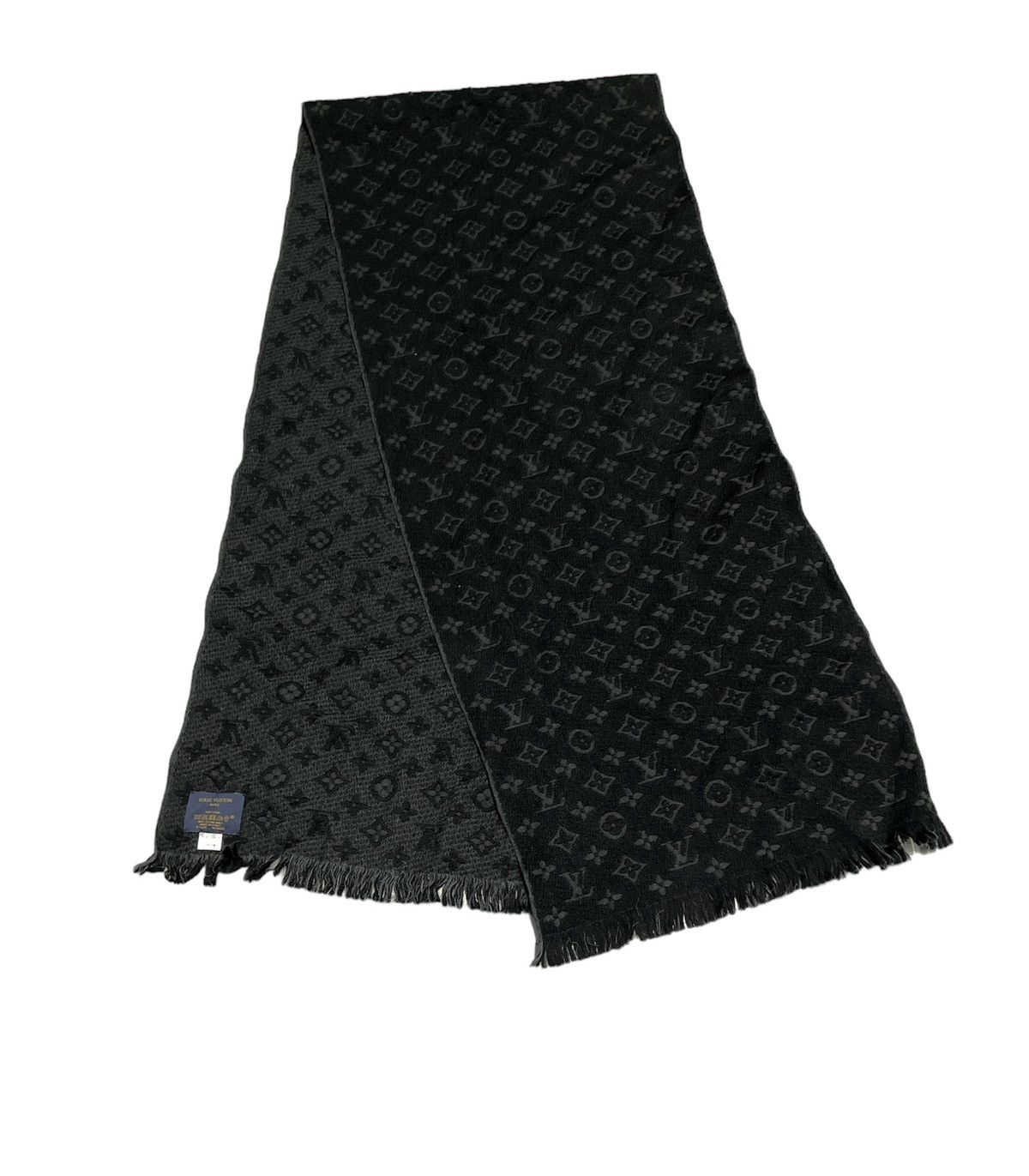 image of Louis Vuitton Woold Monogram Muffler in Black, Women's