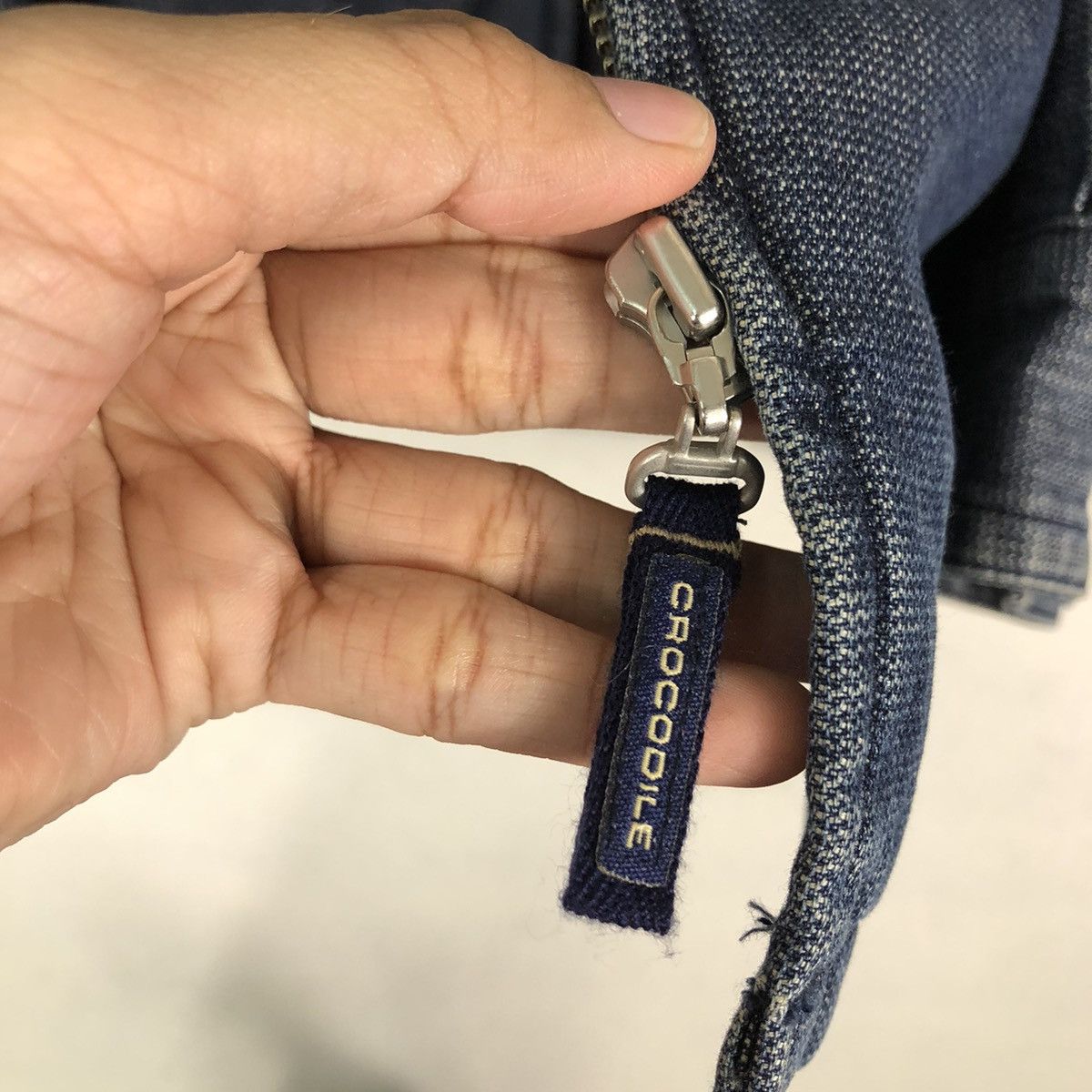 Japanese Brand 🔥Vintage Denim Chore Jacket Zipper Crocodile Japan Made Size US L / EU 52-54 / 3 - 16 Thumbnail