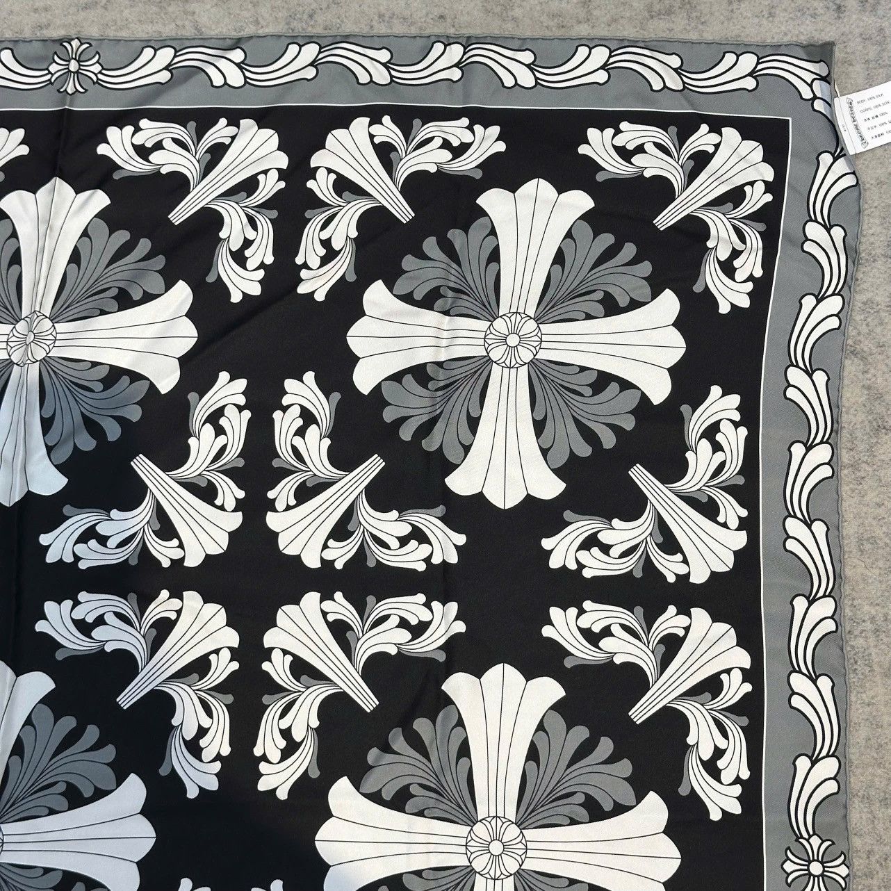 Chrome Hearts CHROME HEARTS TWILL SCARF black/gray Size ONE SIZE - 4 Thumbnail